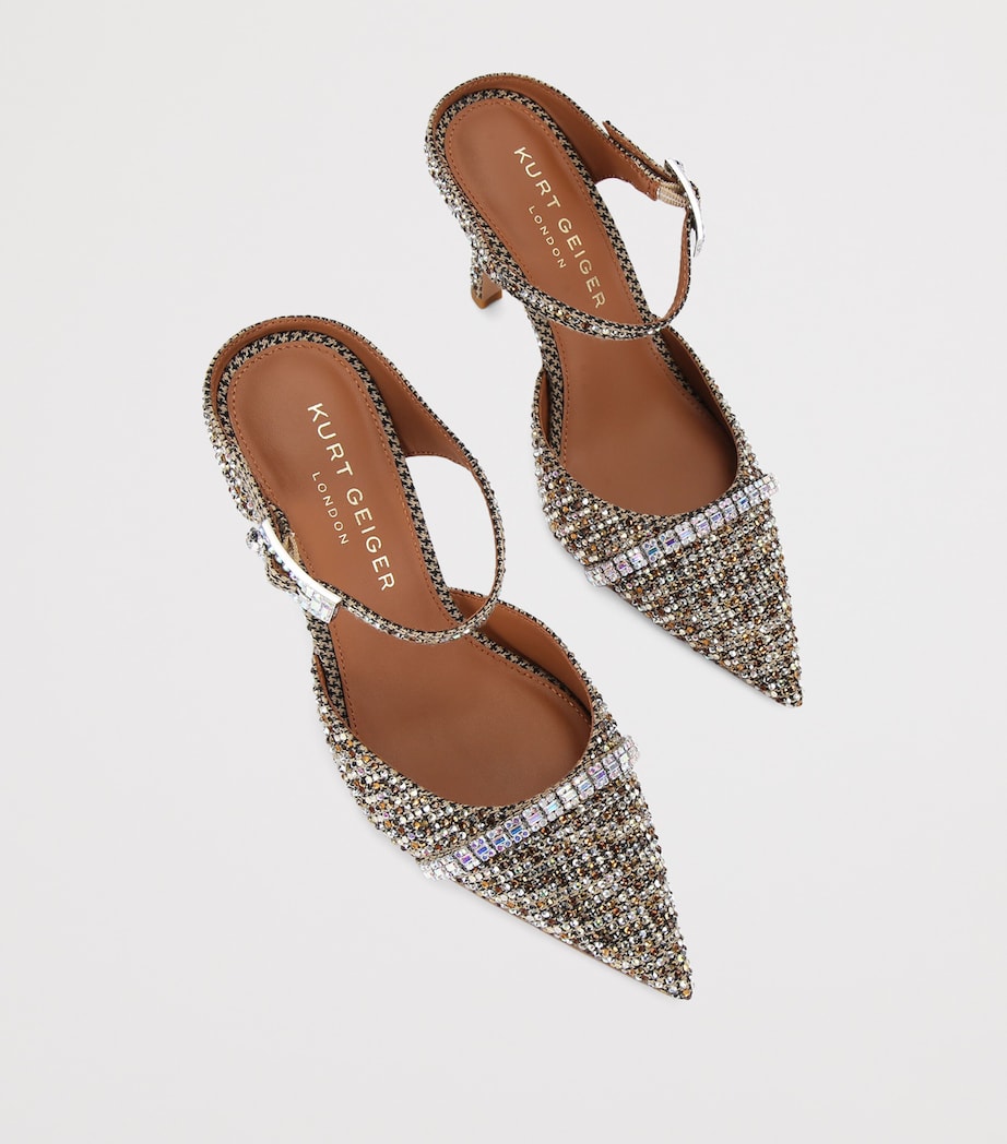 Embellished Strass Point Mules 90 BEIGE COMB Image 4