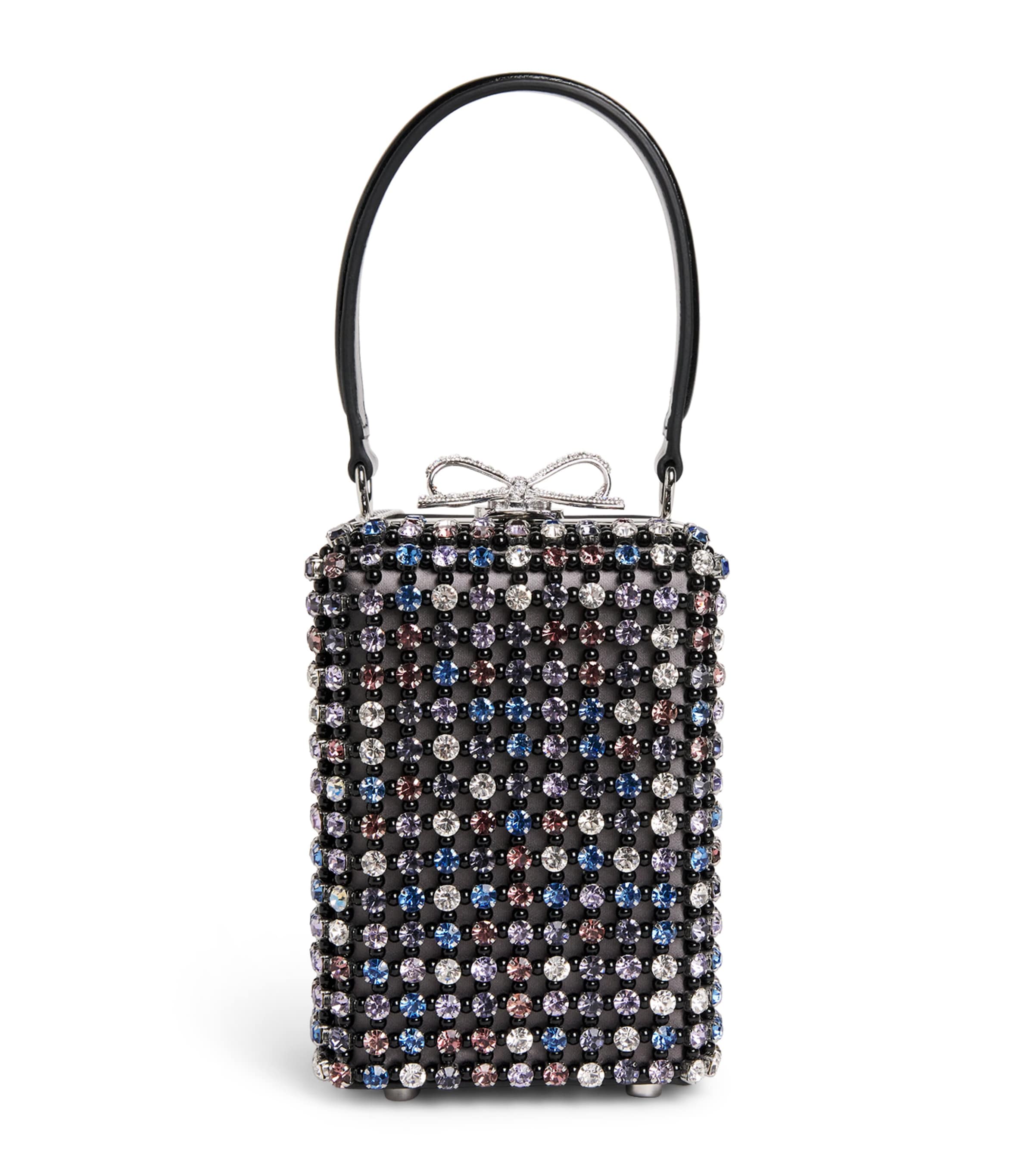 Self-portrait Multi Crystal Chainmail Hand Bags Multicolor