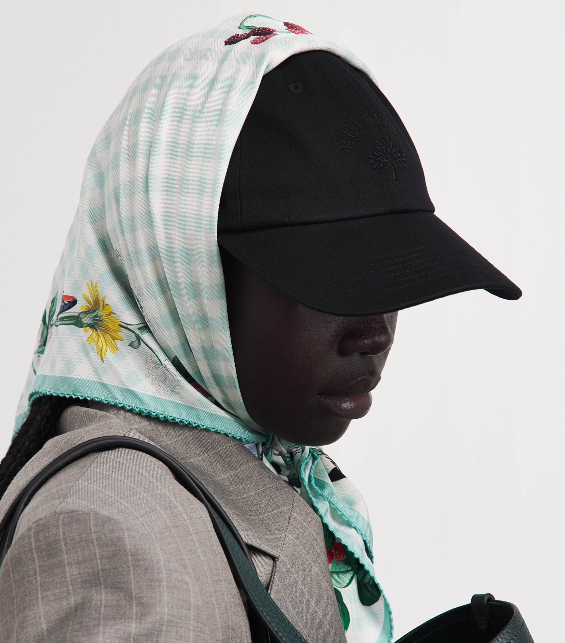 Mulberry Embroidered Logo Cap Black Image 2