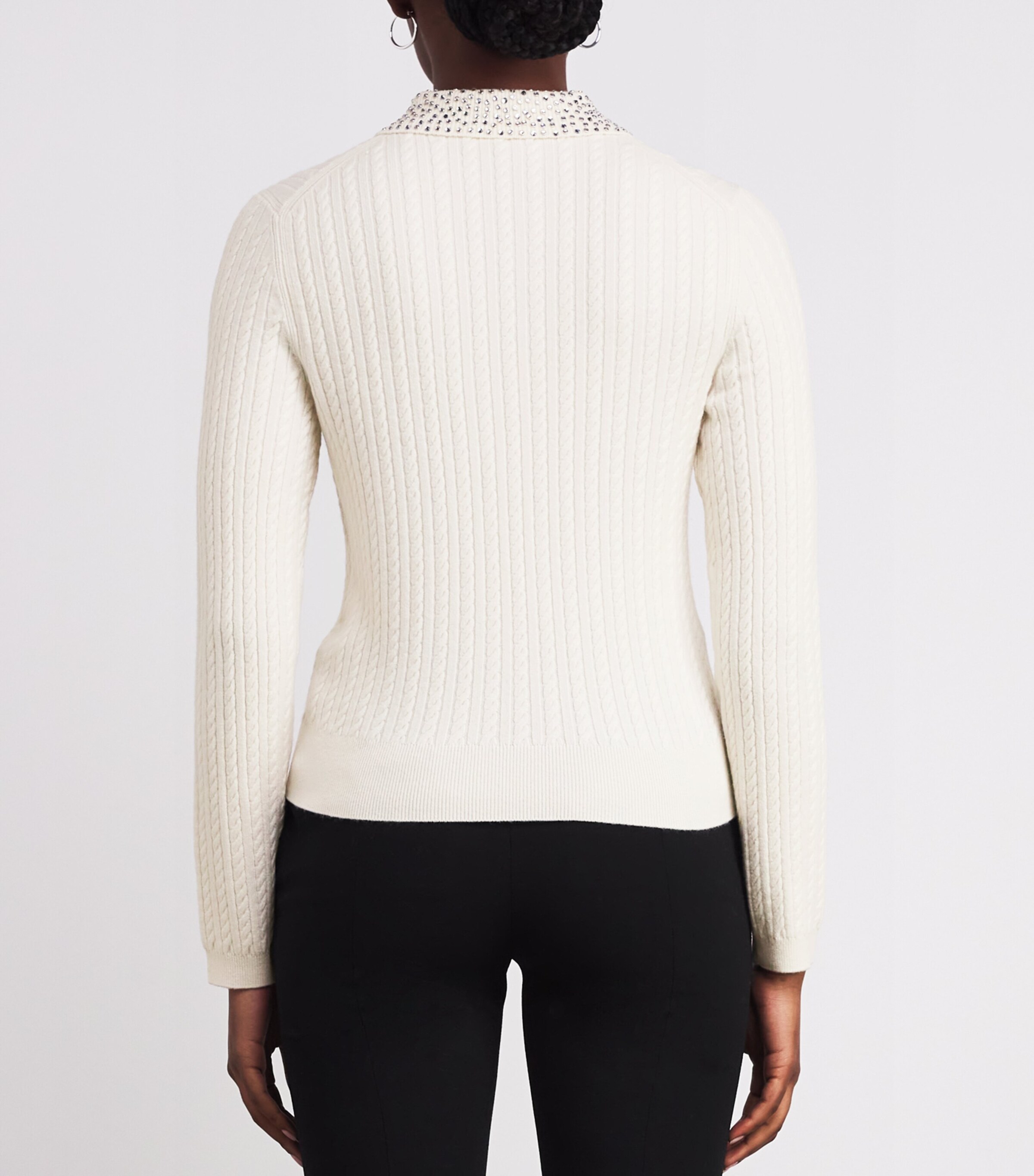 Wool Embellished Cardigan ECRU Image 4