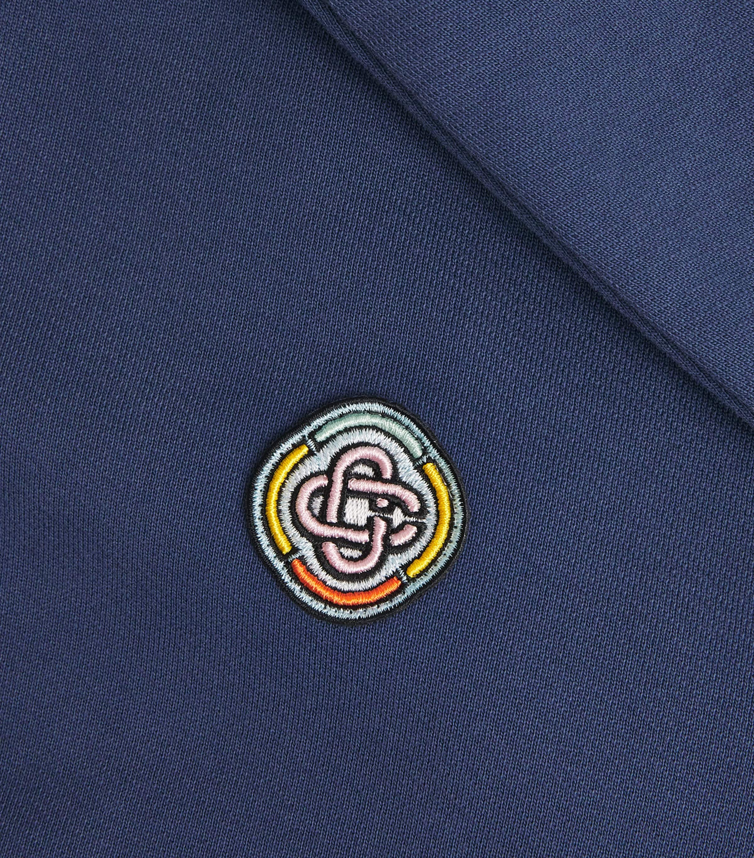 Casablanca Mens Organic Cotton Logo Polo Shirt Navy Image 5