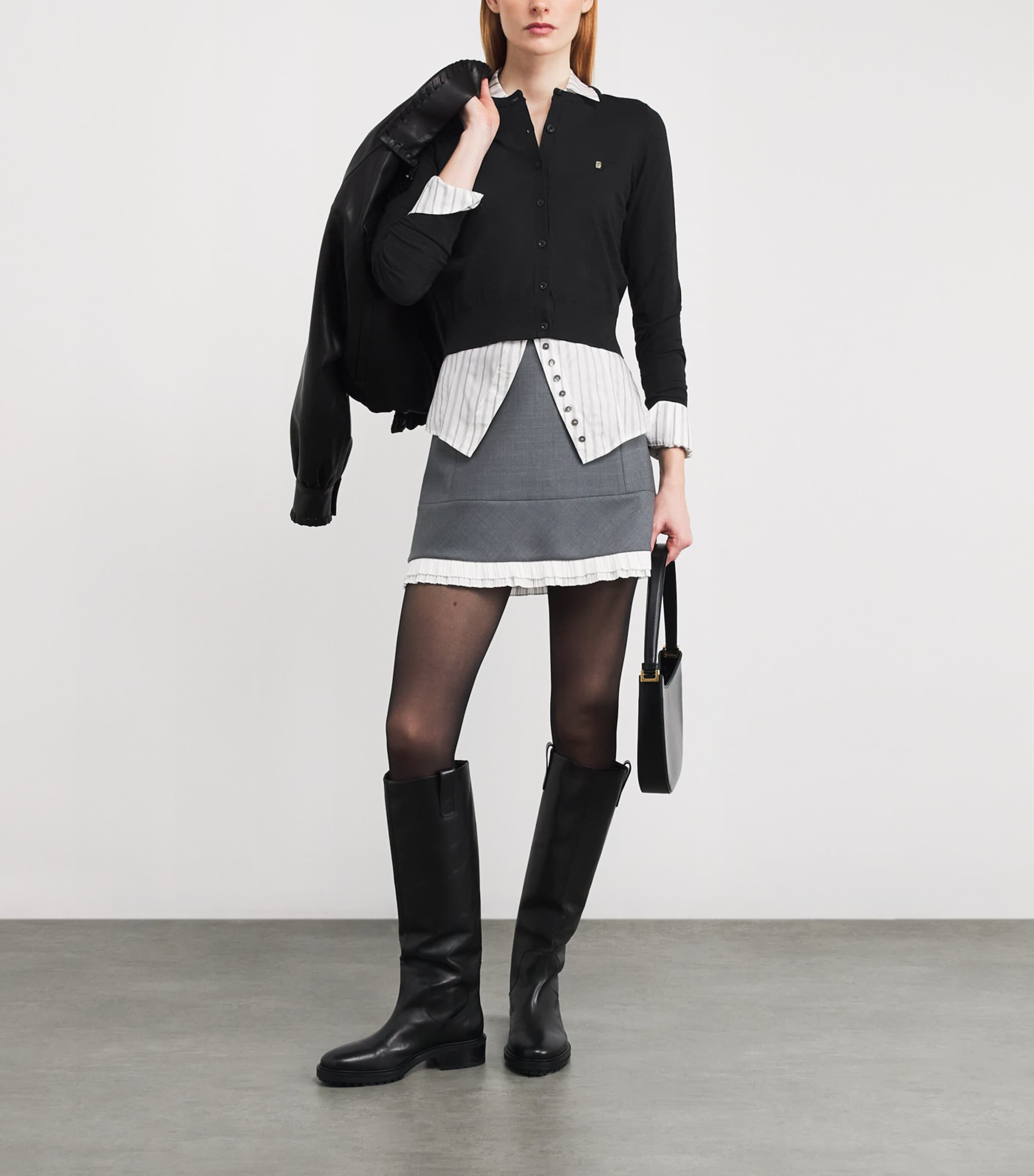 Cotton-Blend Cardigan BLACK Image 2