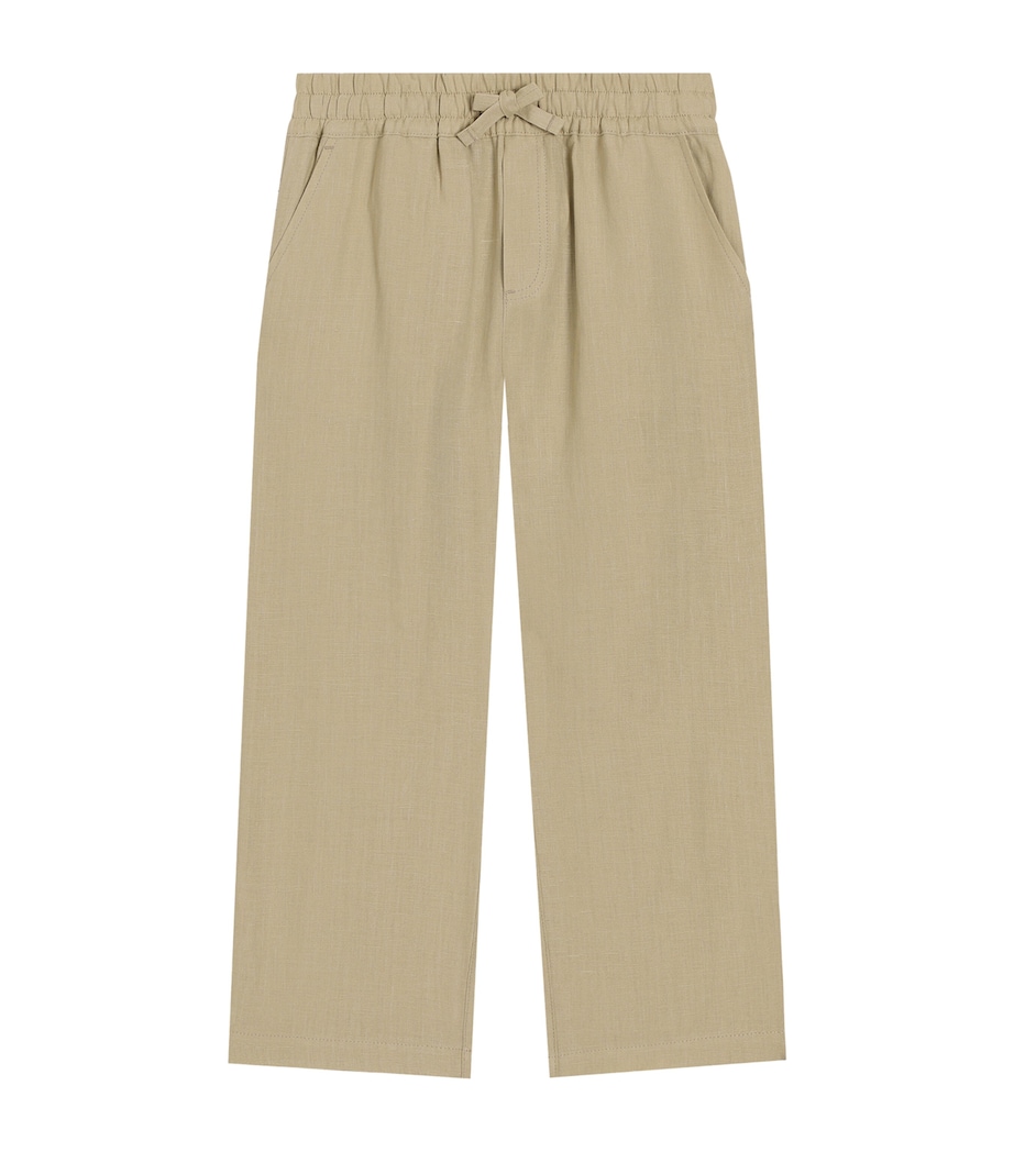 Linen Logo Crest Trousers (8-12+ Years) M9444-MEDIUM BEIGE Image 1