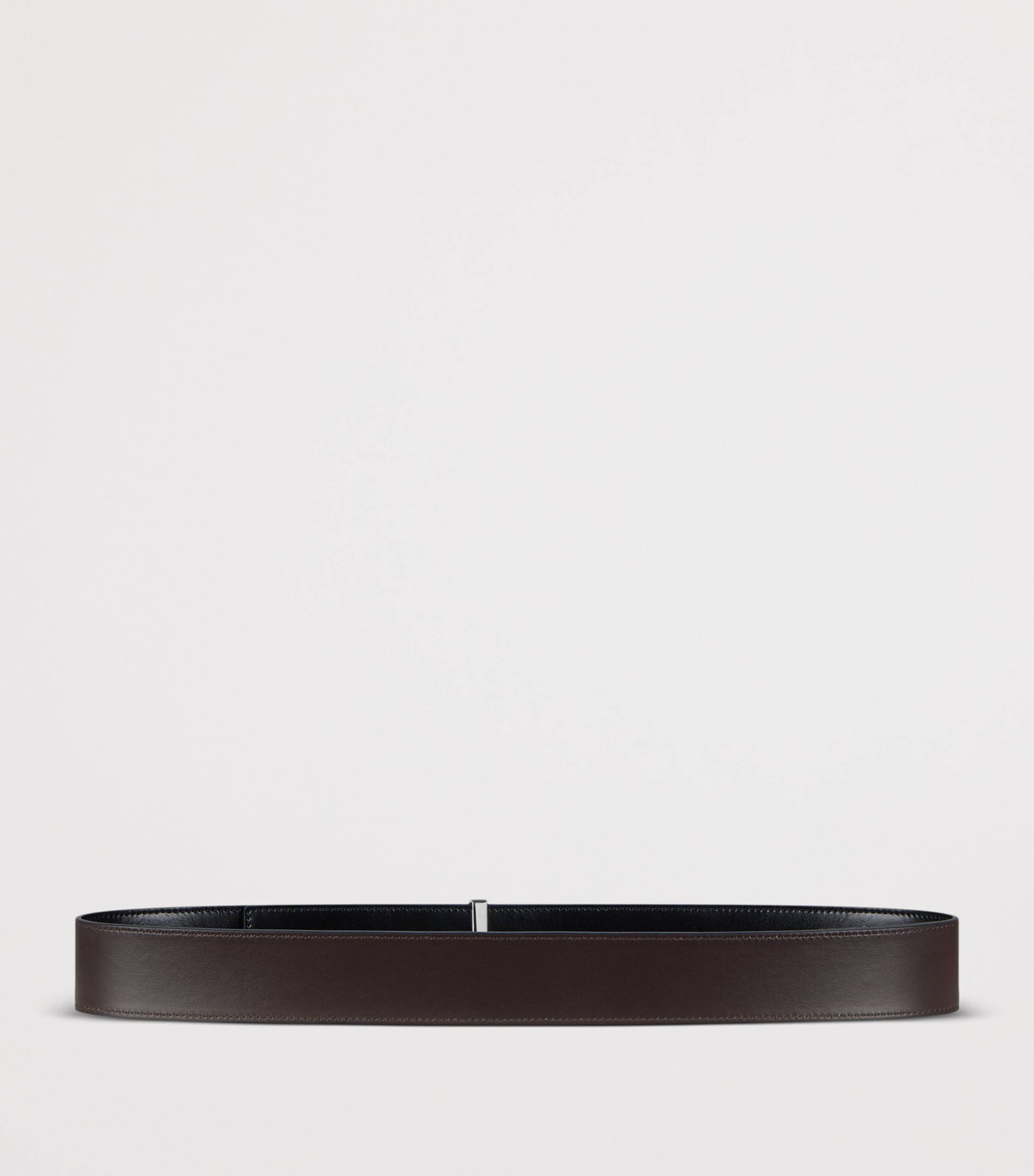 Leather Reversible Label Belt BLACK/GREY Image 4