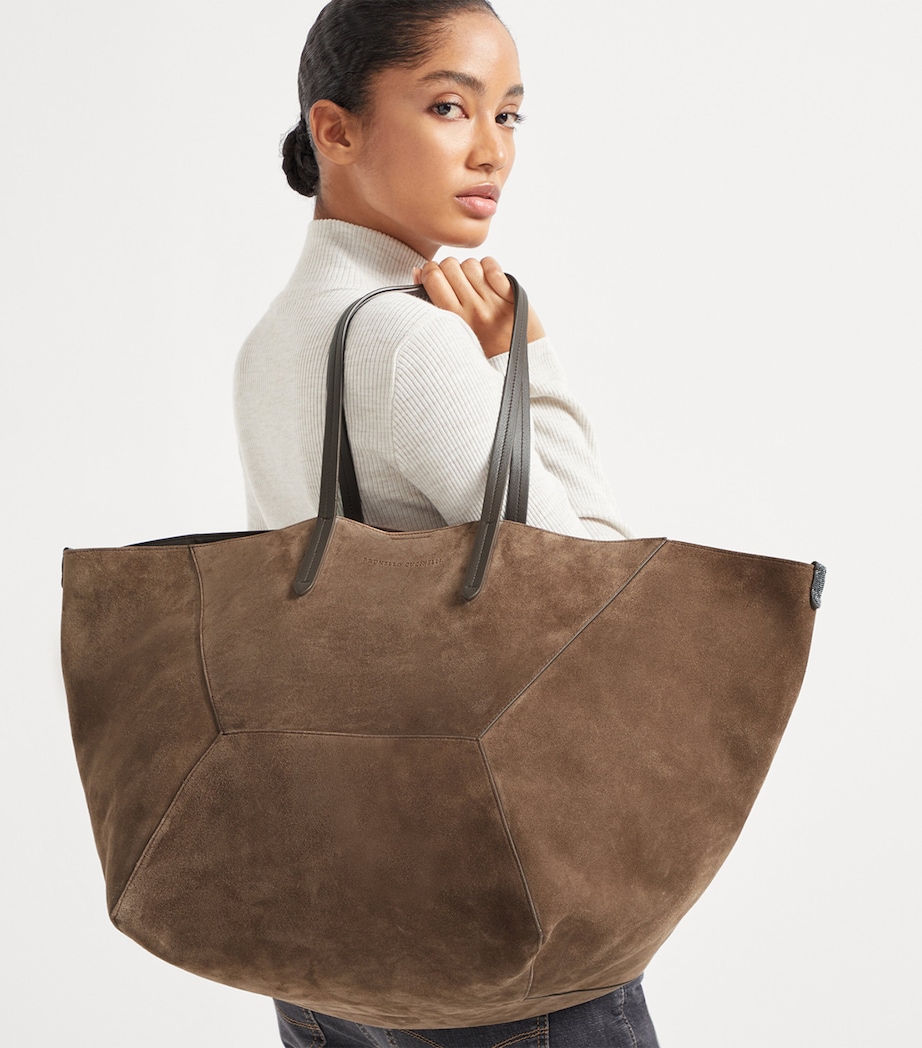 Large Suede BC Duo Tote Bag C8769 Image 2