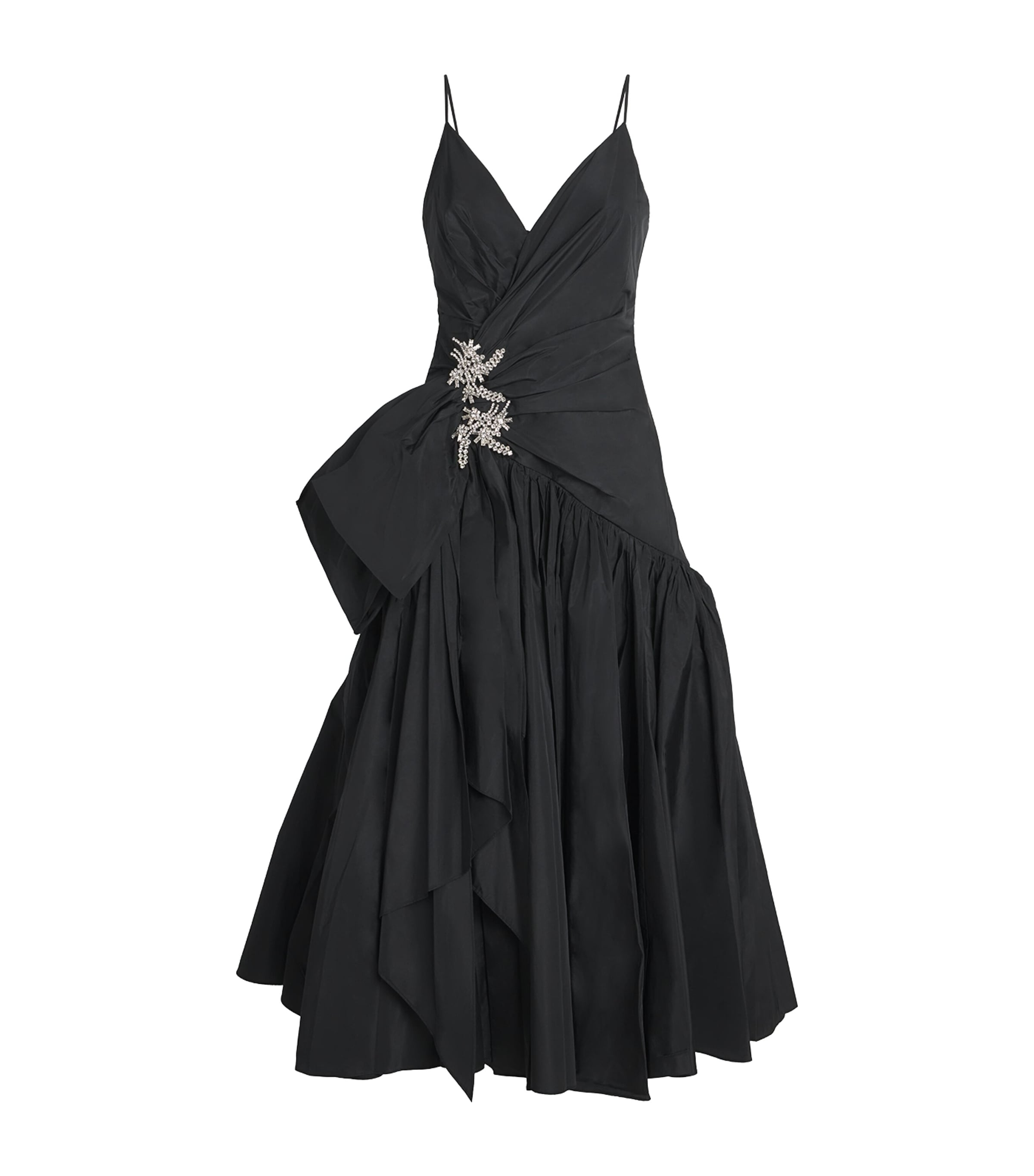 Cinq A Sept Womens Embellished Ellette Midi Dress Black Image 1