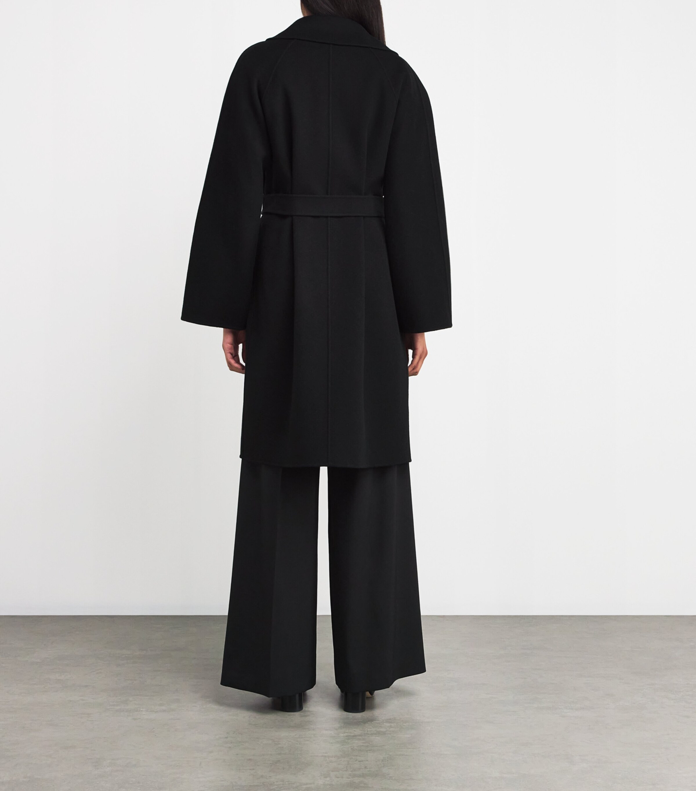 Wool-Blend Double-Faced Wrap Coat BLACK Image 4