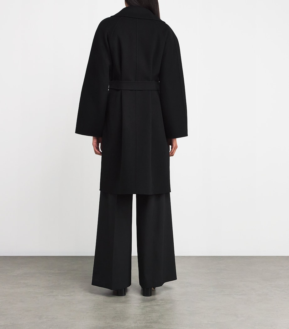 Wool-Blend Double-Faced Wrap Coat BLACK Image 4