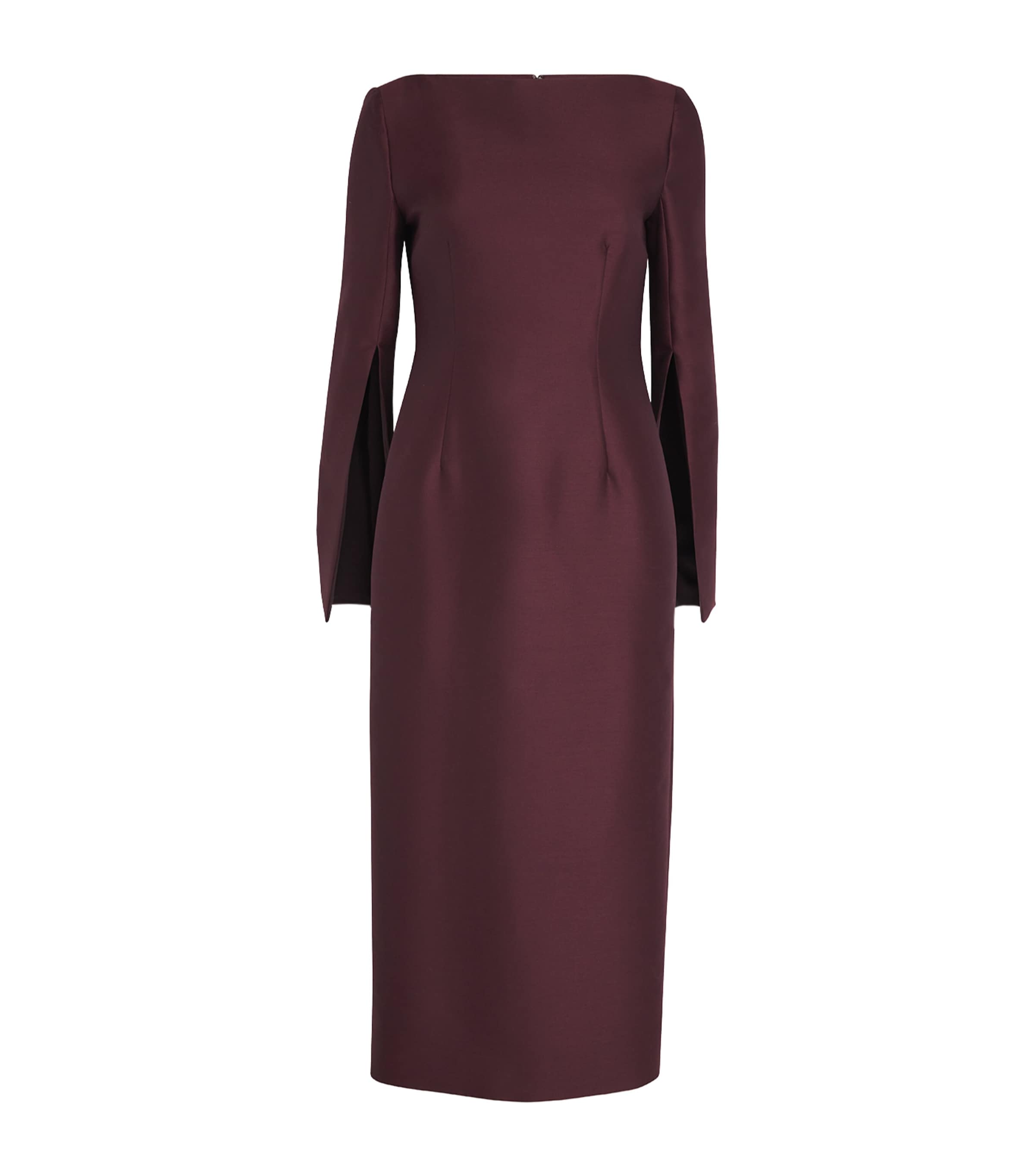 Adam Lippes Womens Wool-Silk Talitha Midi Dress Aubergine Image 1