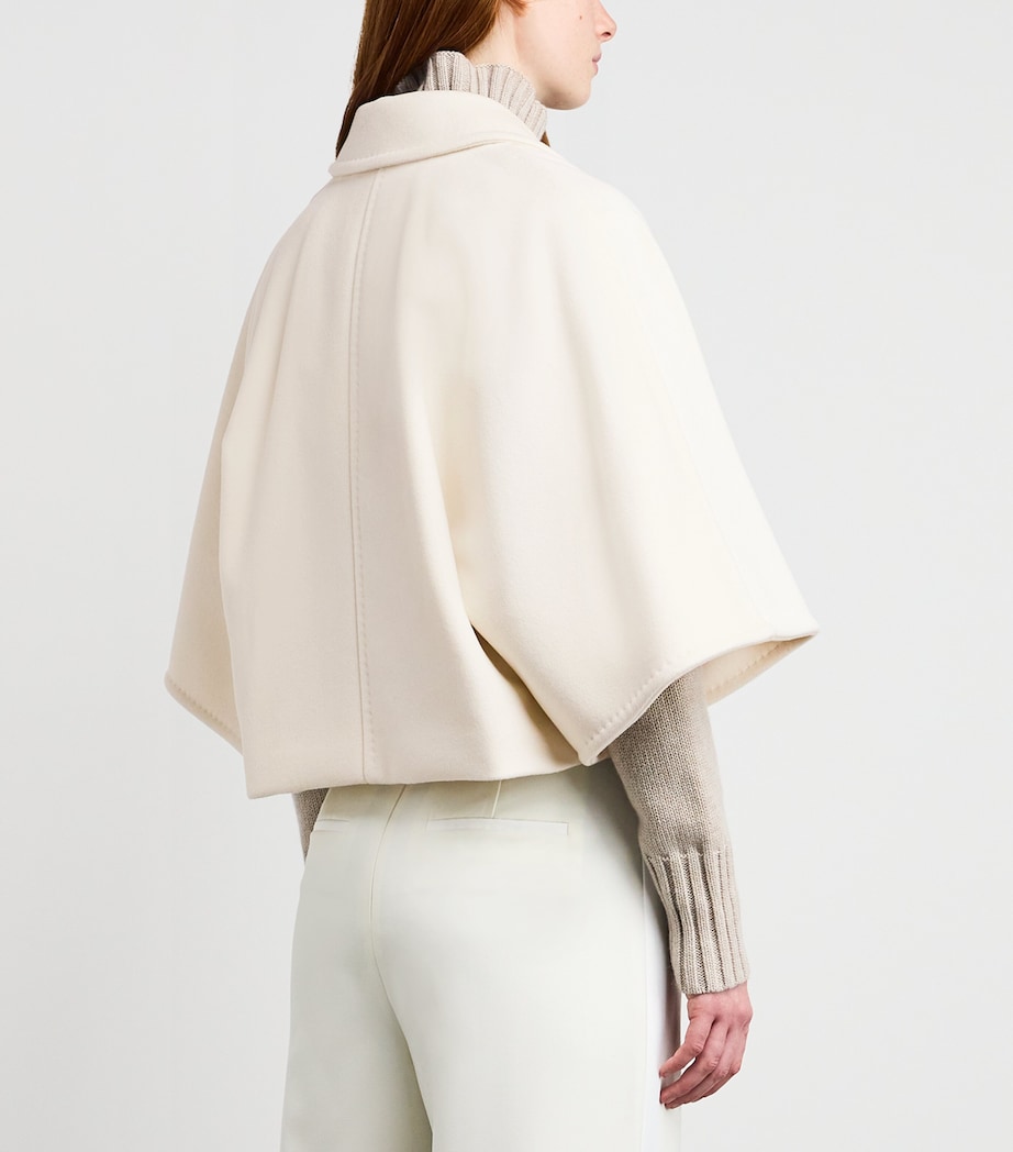 Wool-Cashmere Cropped Coat WHITE Image 4