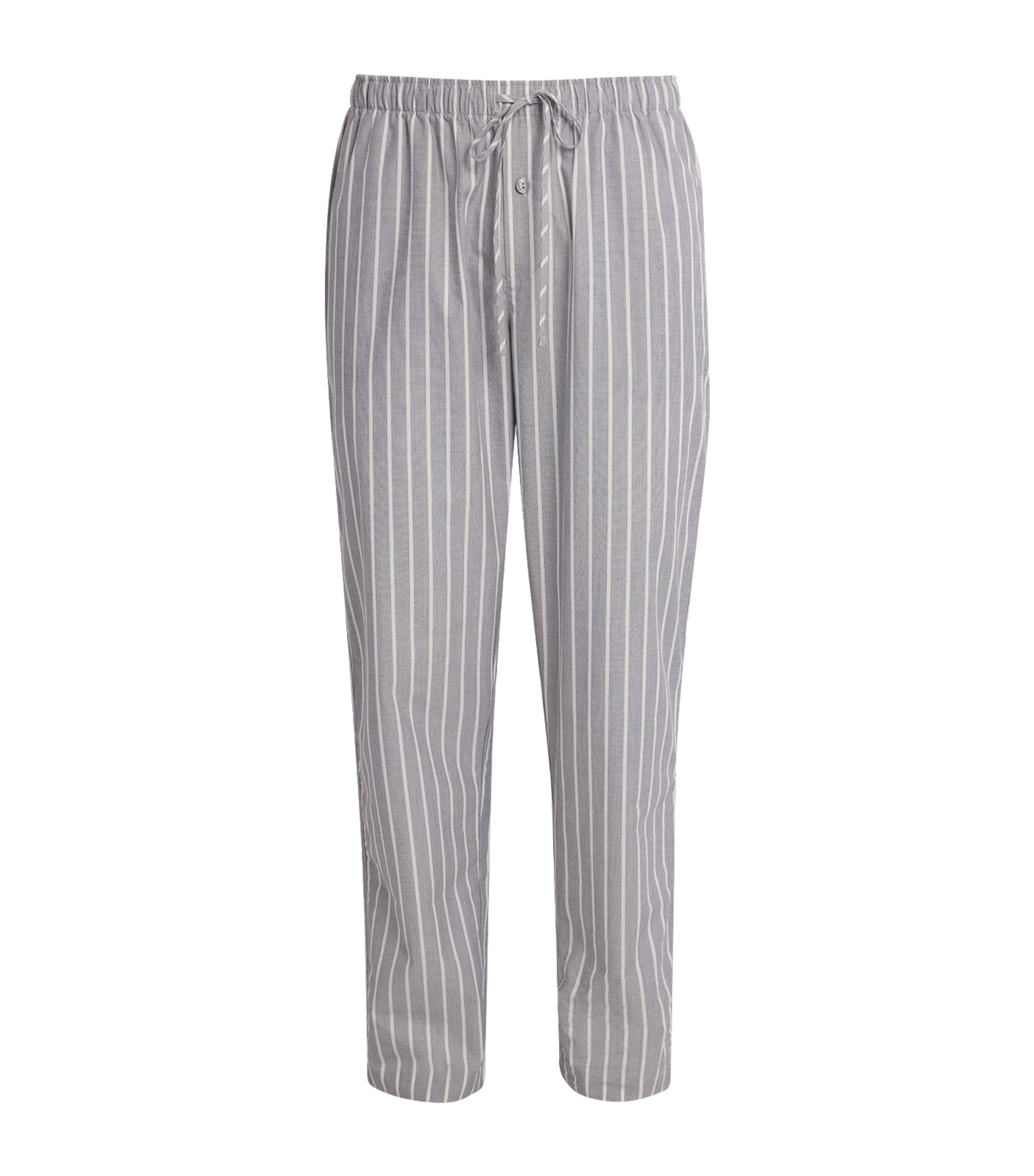Hanro Mens Cotton Stripe Night & Day Lounge Trousers Denim Stripe Image 1