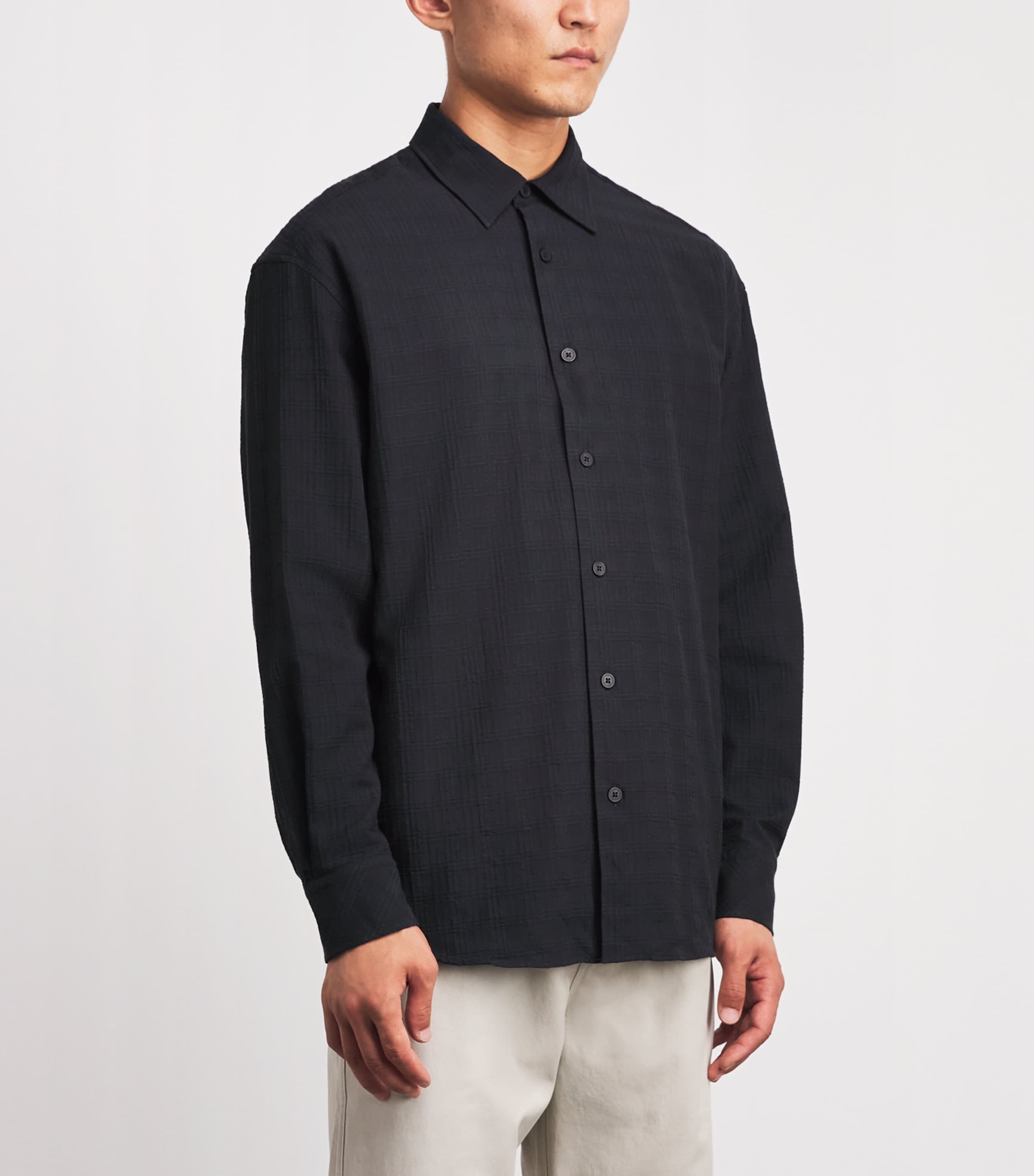 Samsøe Samsøe Mens Saluan Check Shirt Black Image 4