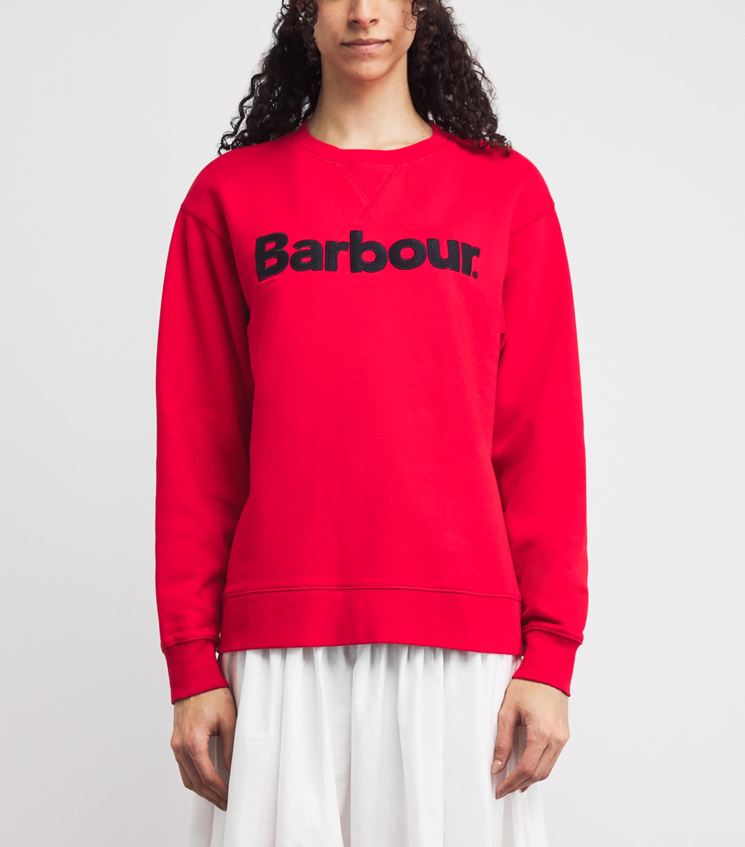 Barbour Womens Logo Hartland Sweatshirt Poppy Red Image 4
