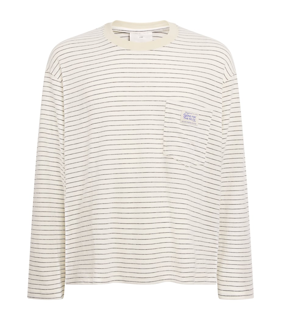 Song For The Mute Mens Stripe Long-Sleeve T-Shirt Ivory Image 1