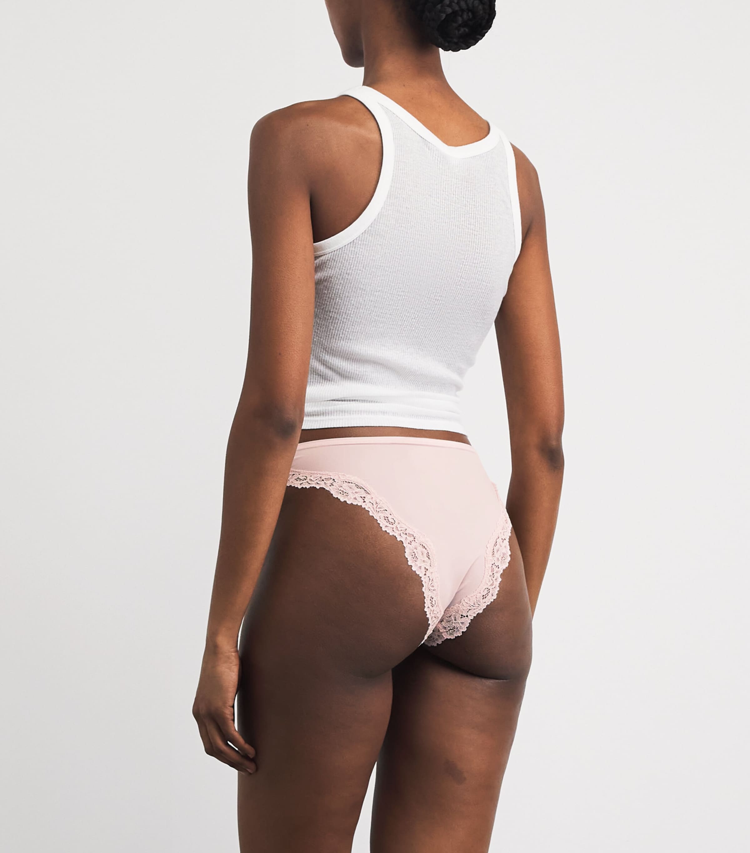 Skims Womens Lace-Trim Fits Everybody Cheeky Tangas (Pack of 5) Ivory Prl Bow Mlti Image 3