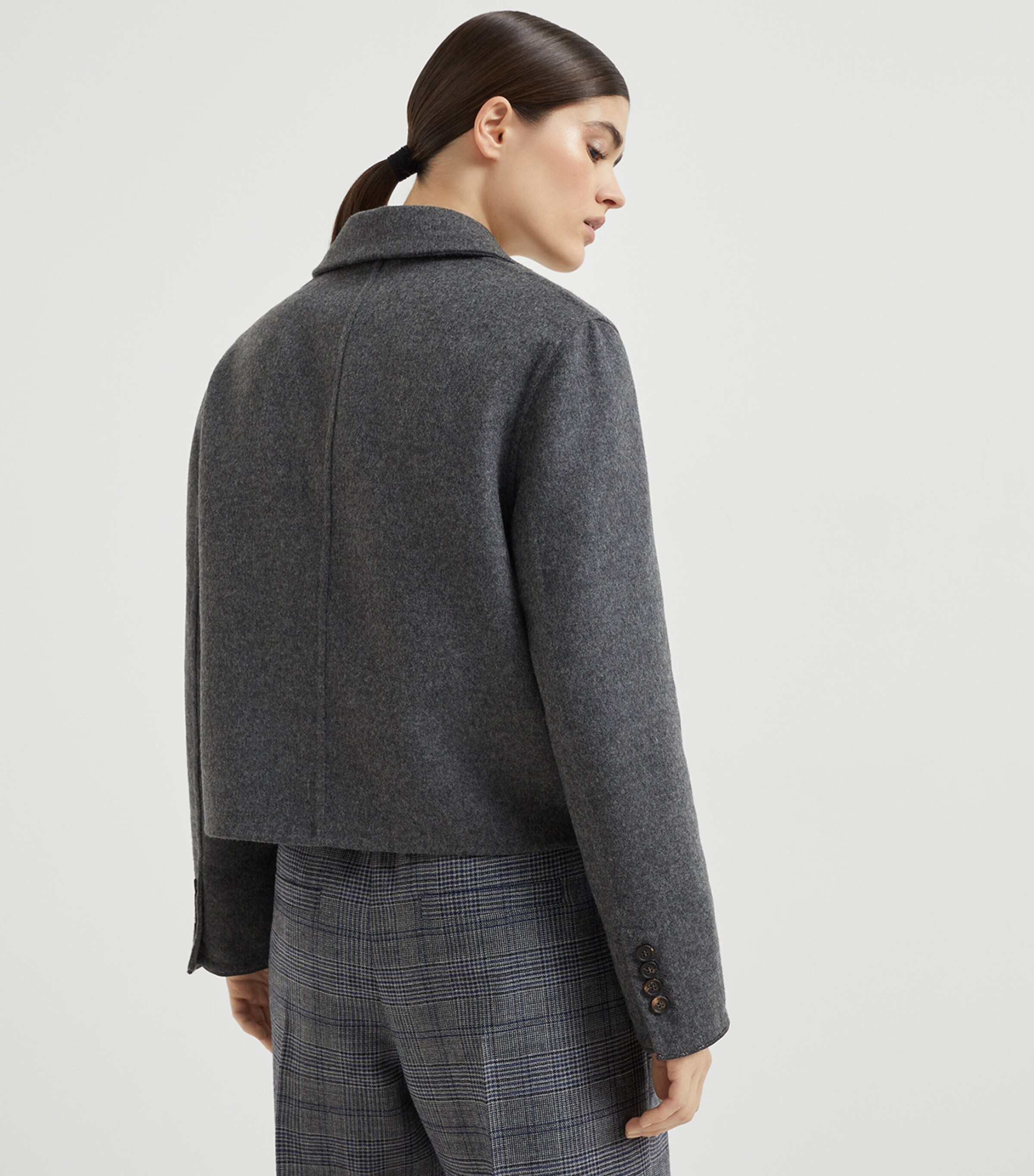 Double Virgin Wool Cropped Blazer C8160 Image 3