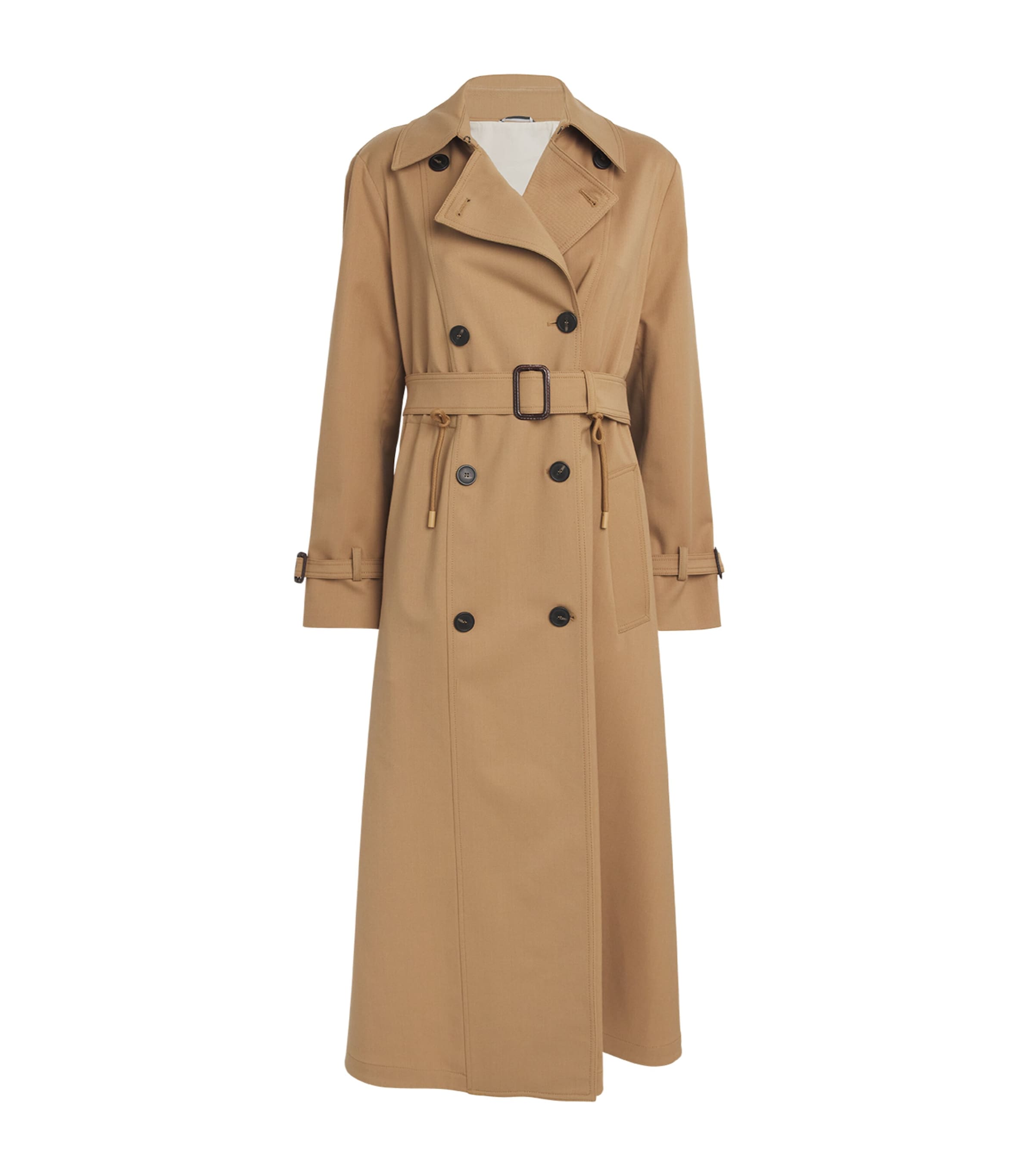 Shop Weekend Max Mara Drawstring-waist Trench Coat In Beige