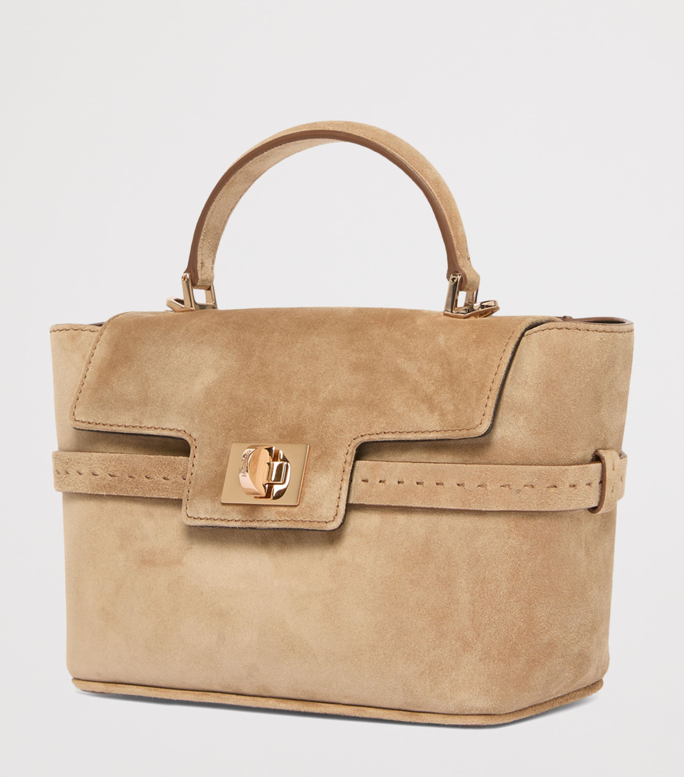 Max Mara Mini Suede Margaux Top-Handle Bag Beige Image 2