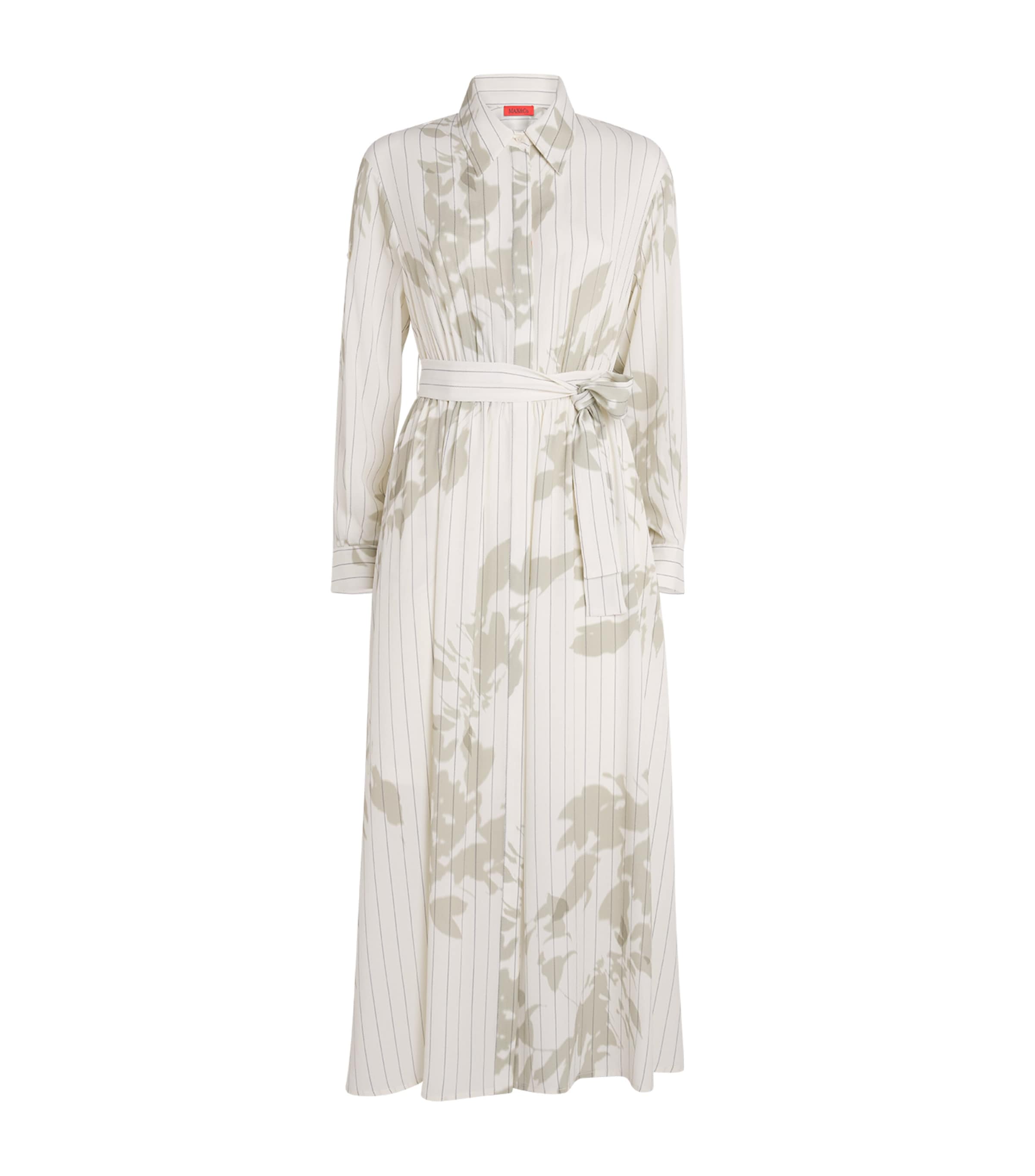 Max & Co Printed Midi Dress In White
