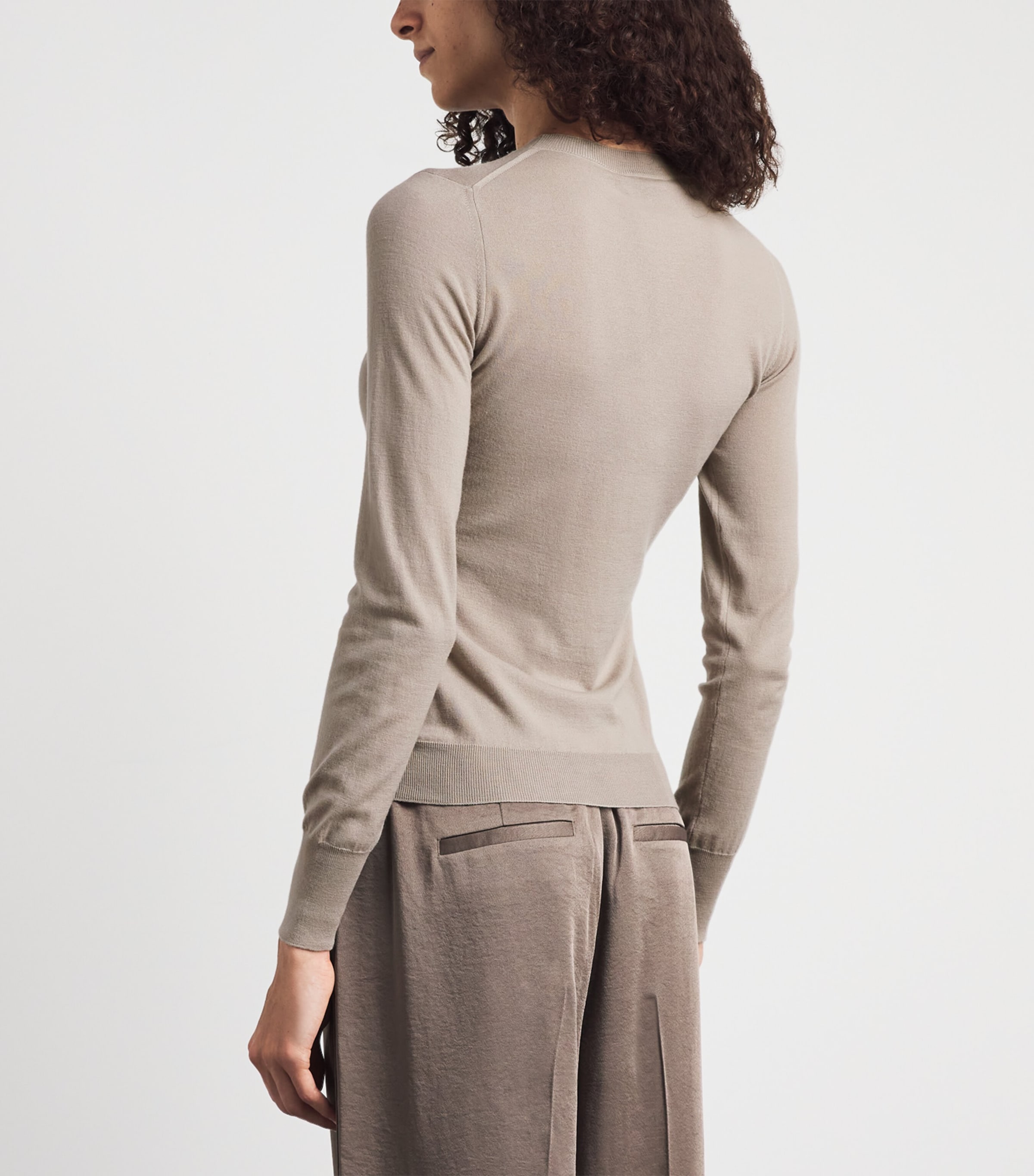 Colombo Womens Cashmere Sweater Beige Image 5