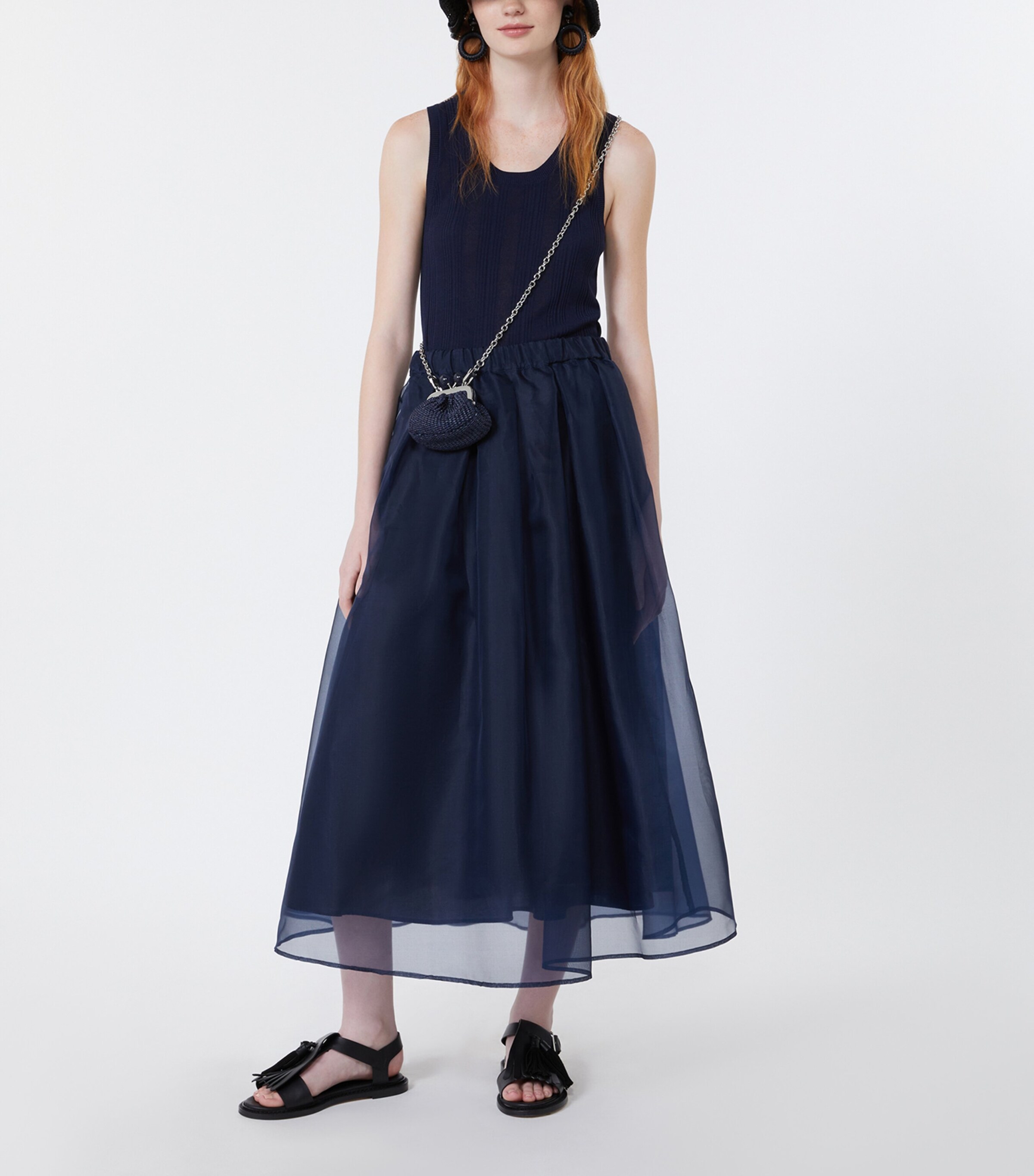 Weekend Max Mara Womens Rib-Knit Tank Top Navy Image 2