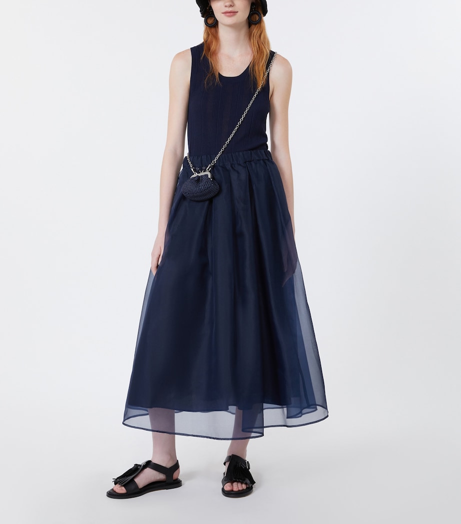 Weekend Max Mara Womens Rib-Knit Tank Top Navy Image 2