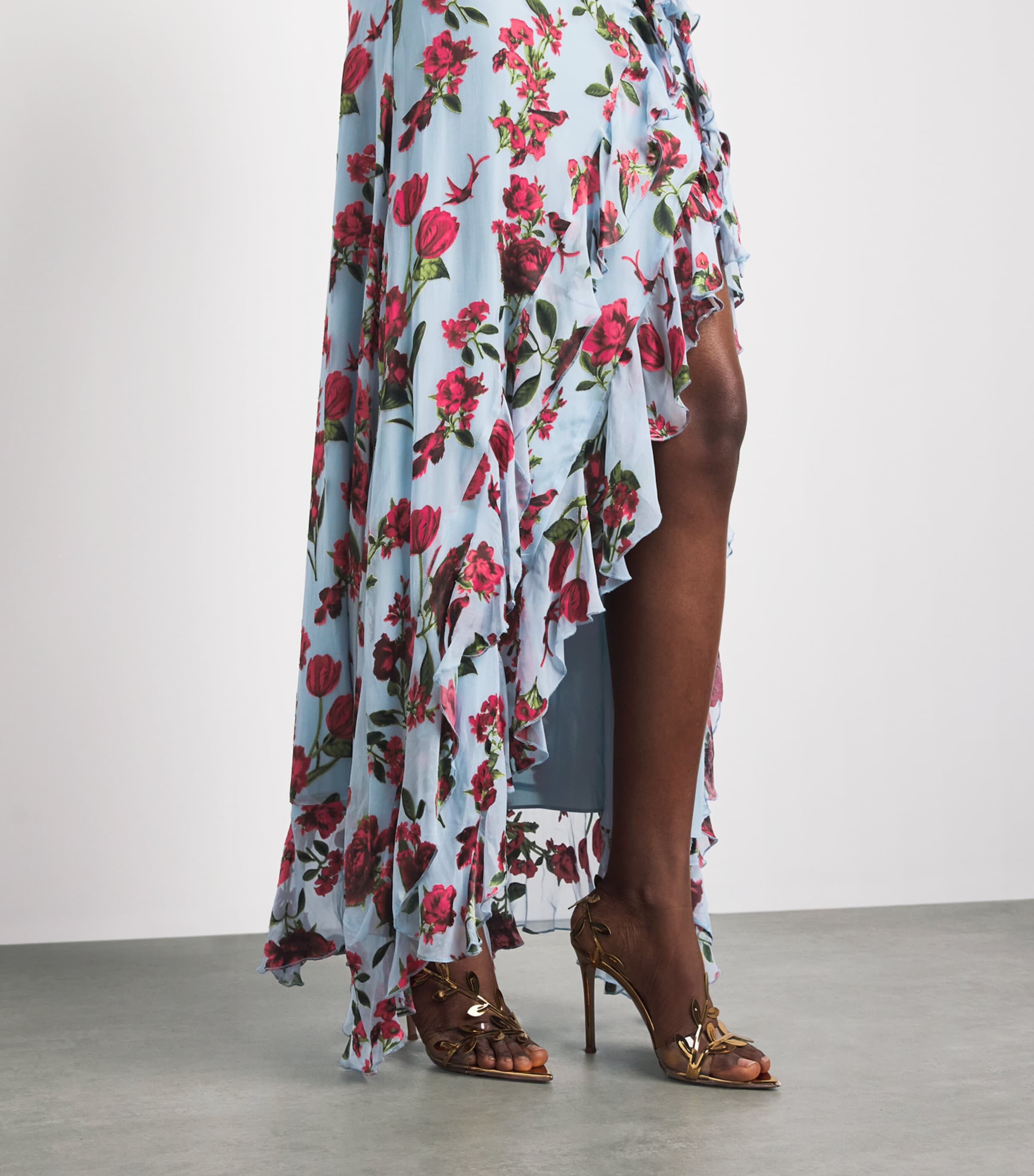 Alice+Olivia Womens Floral Kristen Maxi Dress Amrcn Bty Crlna Blue Image 5