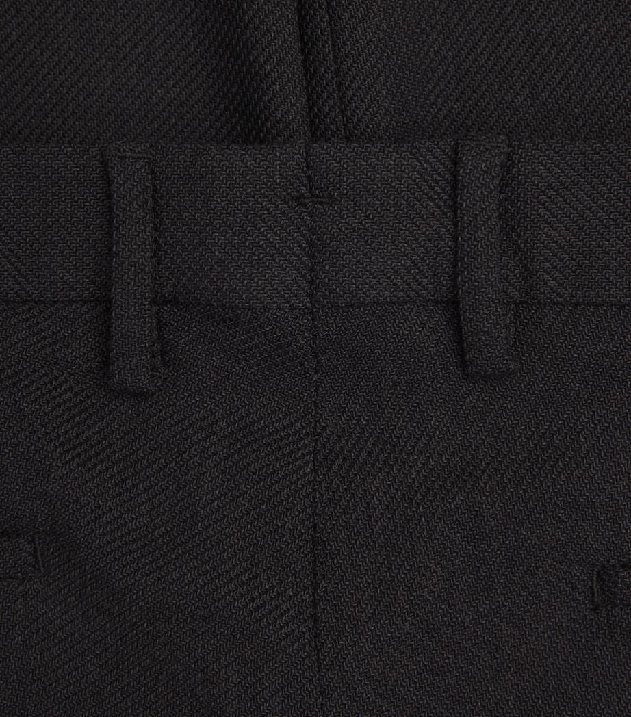 Sunspel Mens Textured Wool Chinos Brgd Truffle Image 6