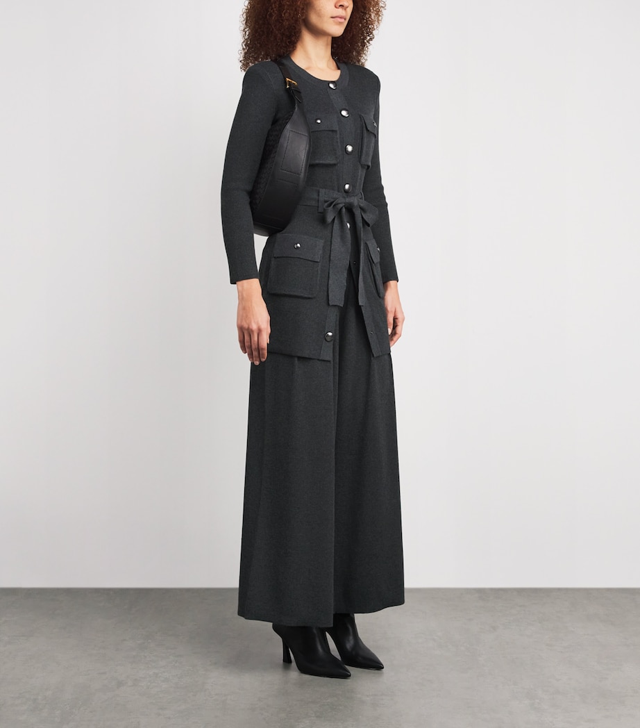 Stretch-Knit Milly Wide-Leg Trousers CHARCOAL GREY Image 2