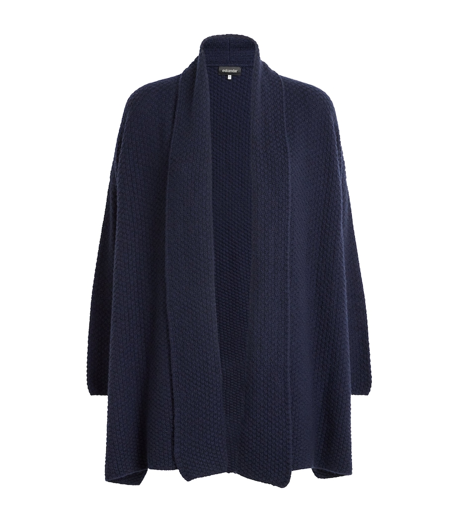 Eskandar Womens Cashmere Shawl Cardigan Navydark Image 1