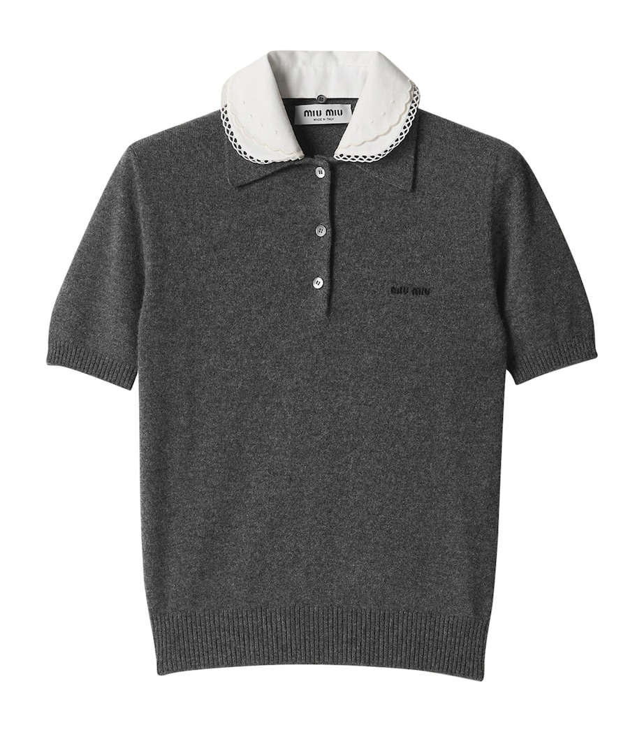Miu Miu Womens Cashmere Polo Sweater Image 1