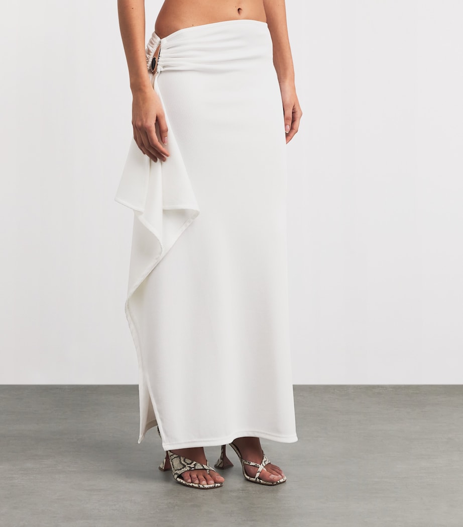 Ribbed Crystal Maxi Skirt WHITE Image 3