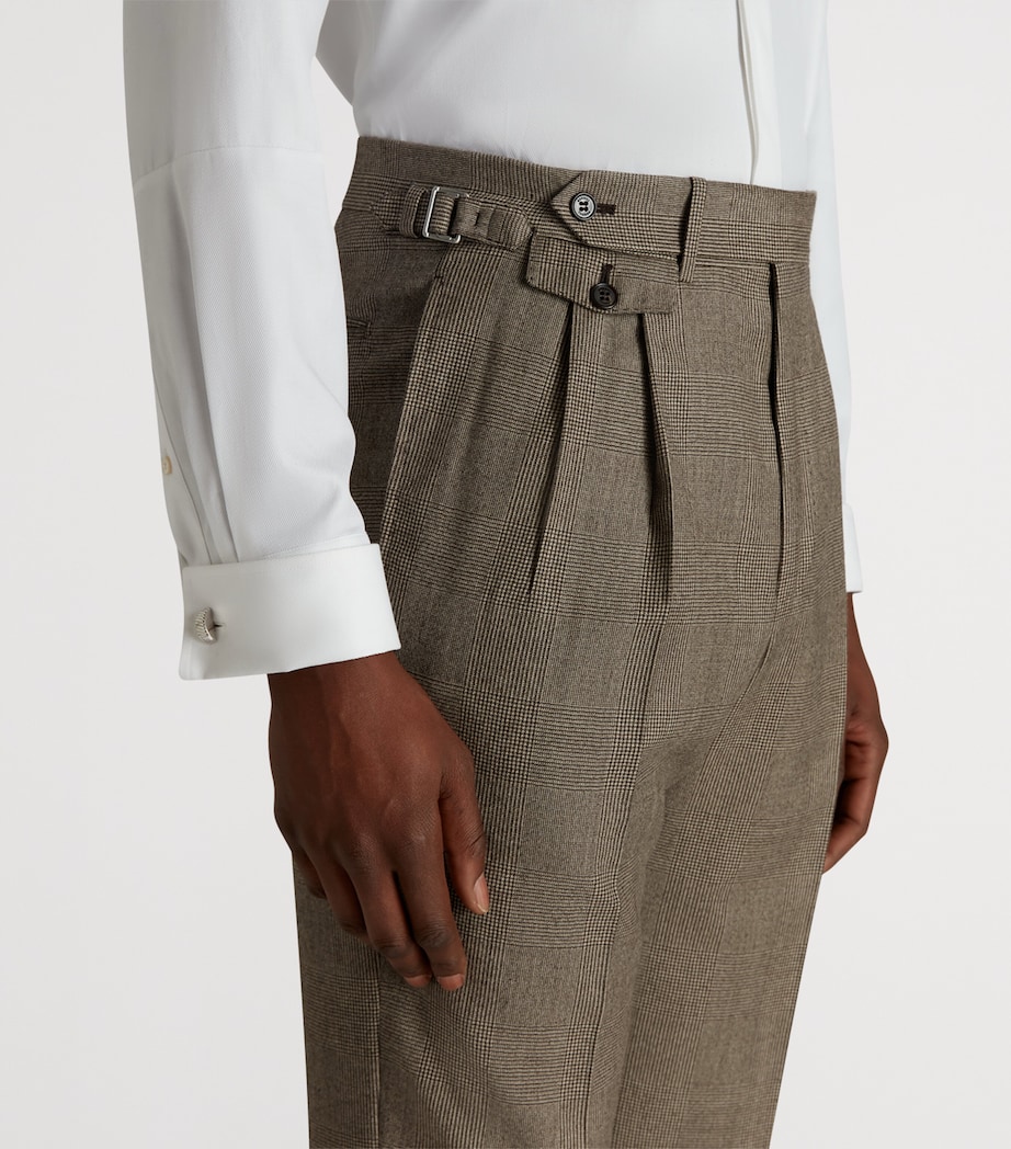 Wool Glen Check Trousers 293SOFT BROWN Image 5