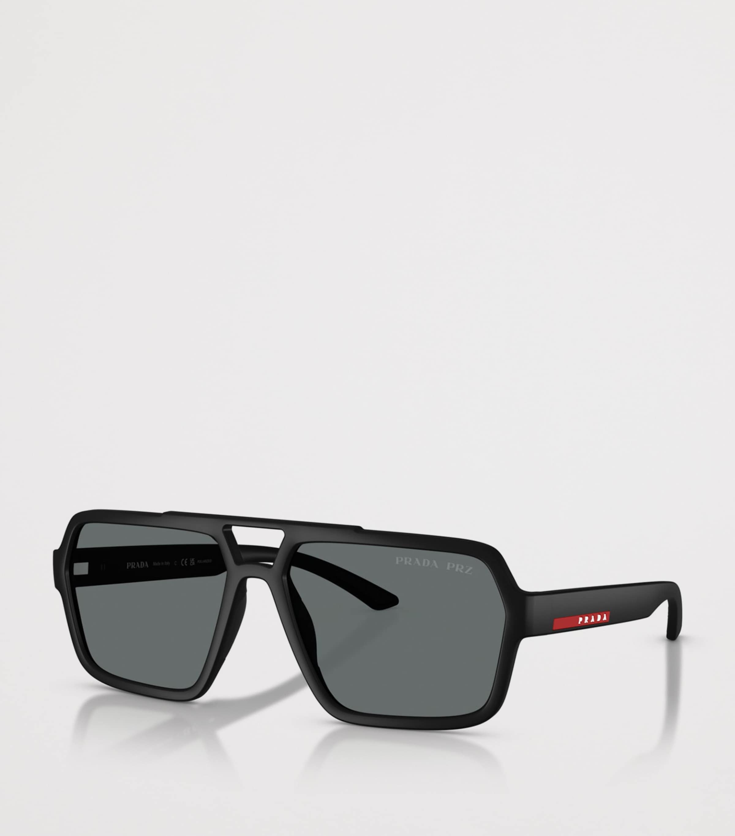 Prada Linea Rossa Injected PRA06S Aviator Sunglasses Black Image 2