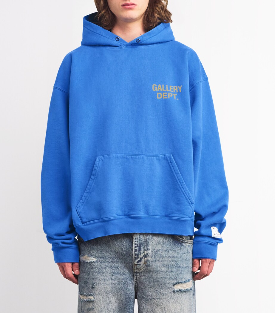 GALLERY DEPT. Mens Cotton Logo 90s Hoodie Royal Image 3