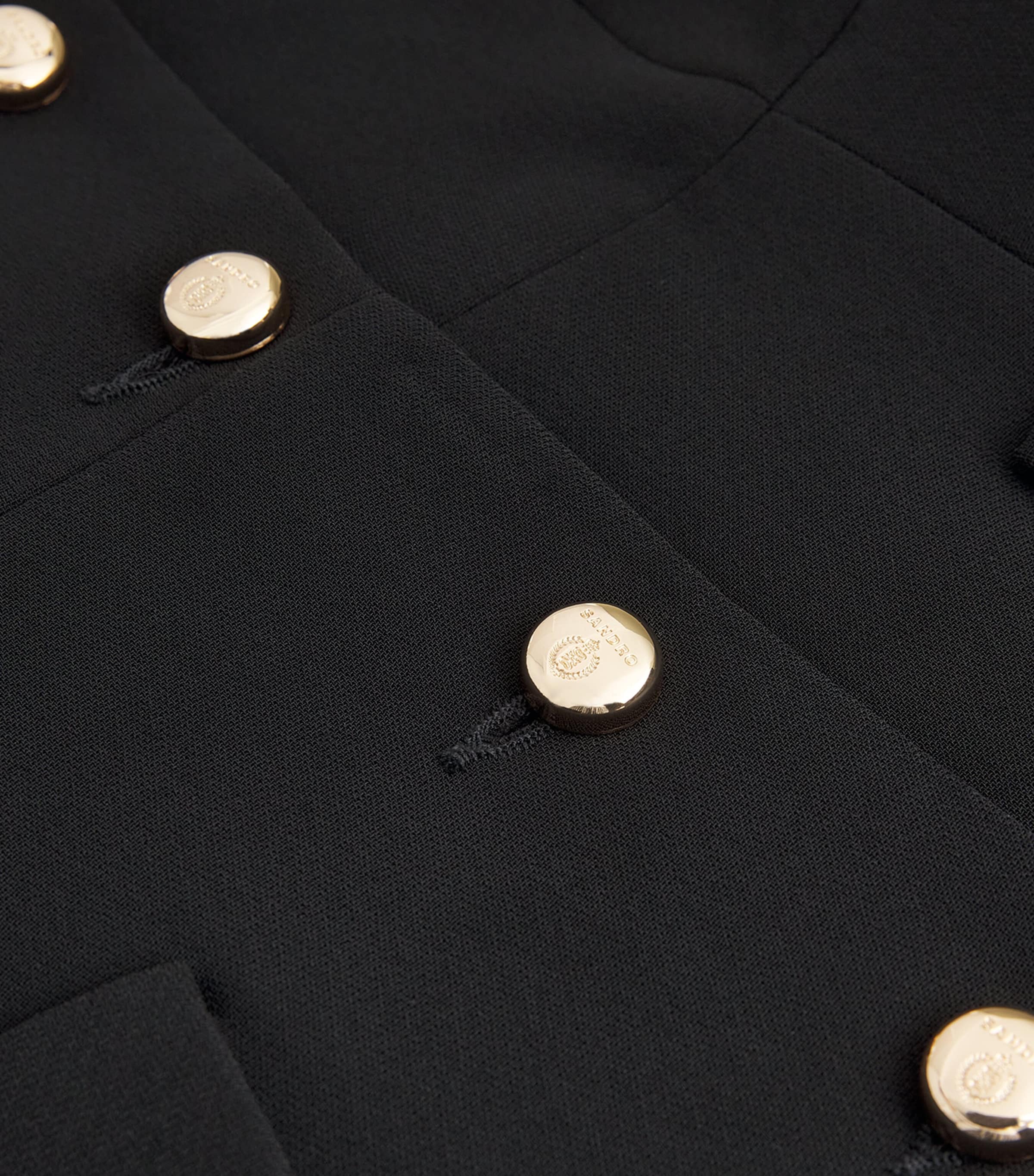 Structured Buttoned Mini Dress BLACK Image 5