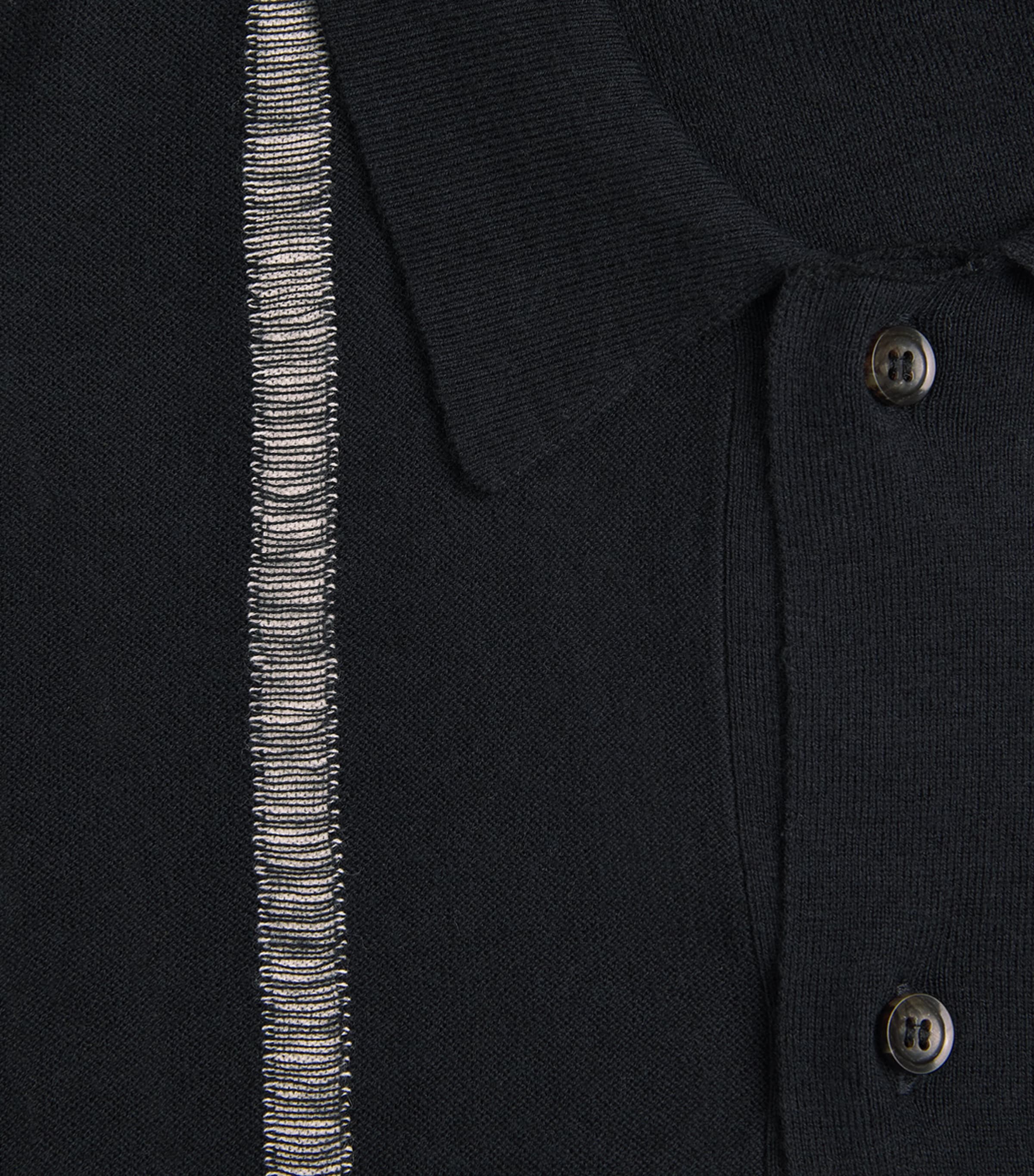 COMMAS Mens Cotton-Cashmere Stripe Cardigan Black Image 6