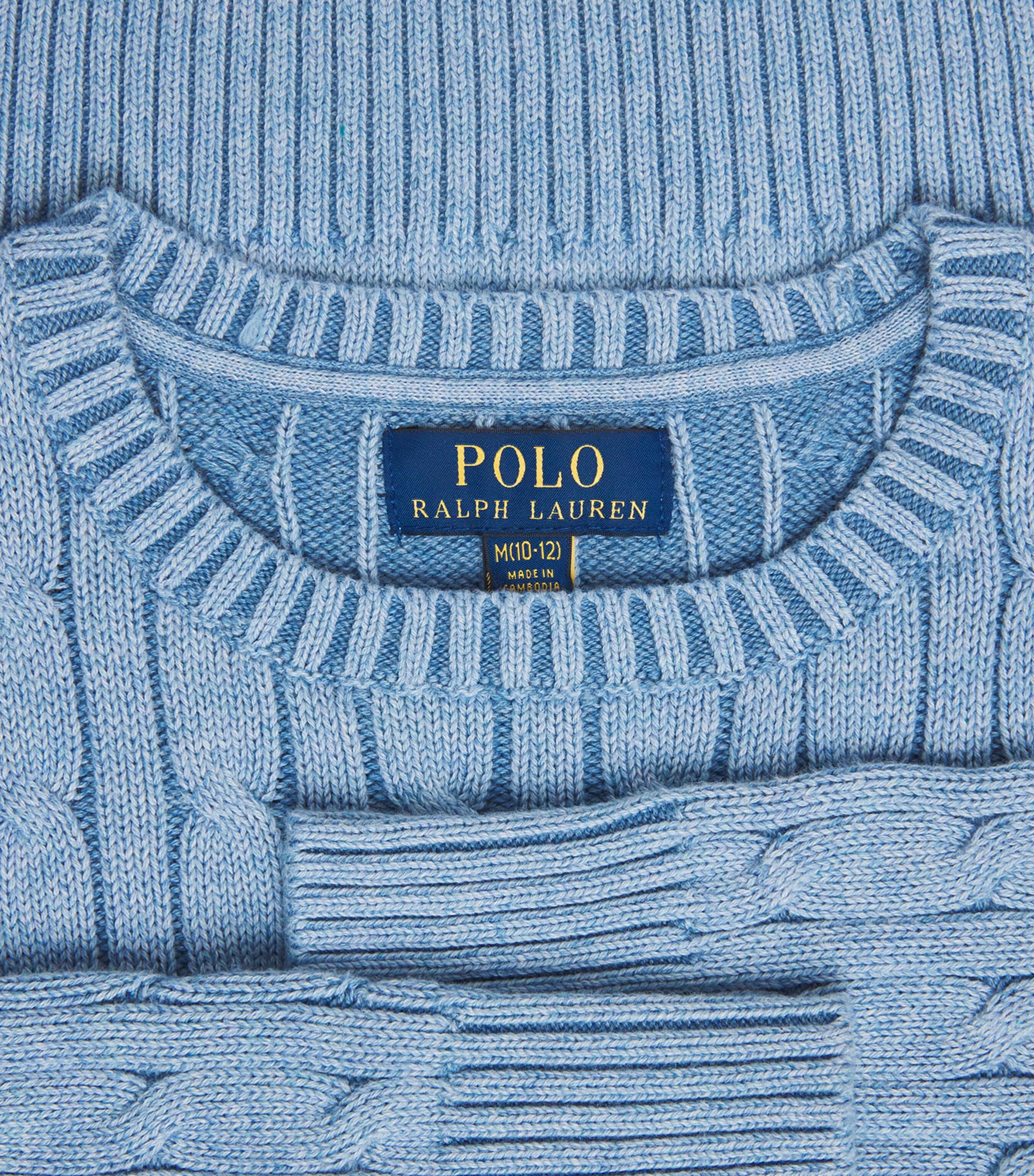 Cotton Cable-Knit Sweater (6-14 Years) BLUE HTHR Image 3