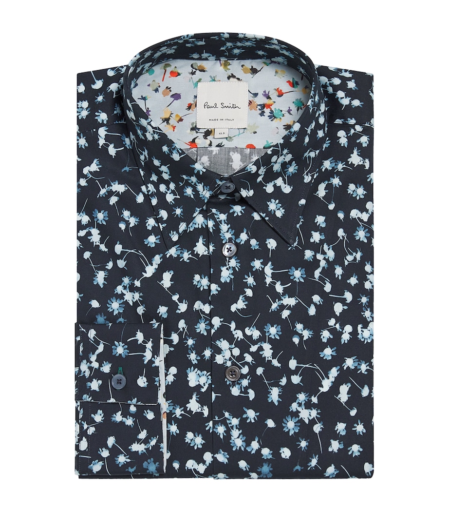 Cotton-Blend Printed Shirt 47_NAVY Image 1