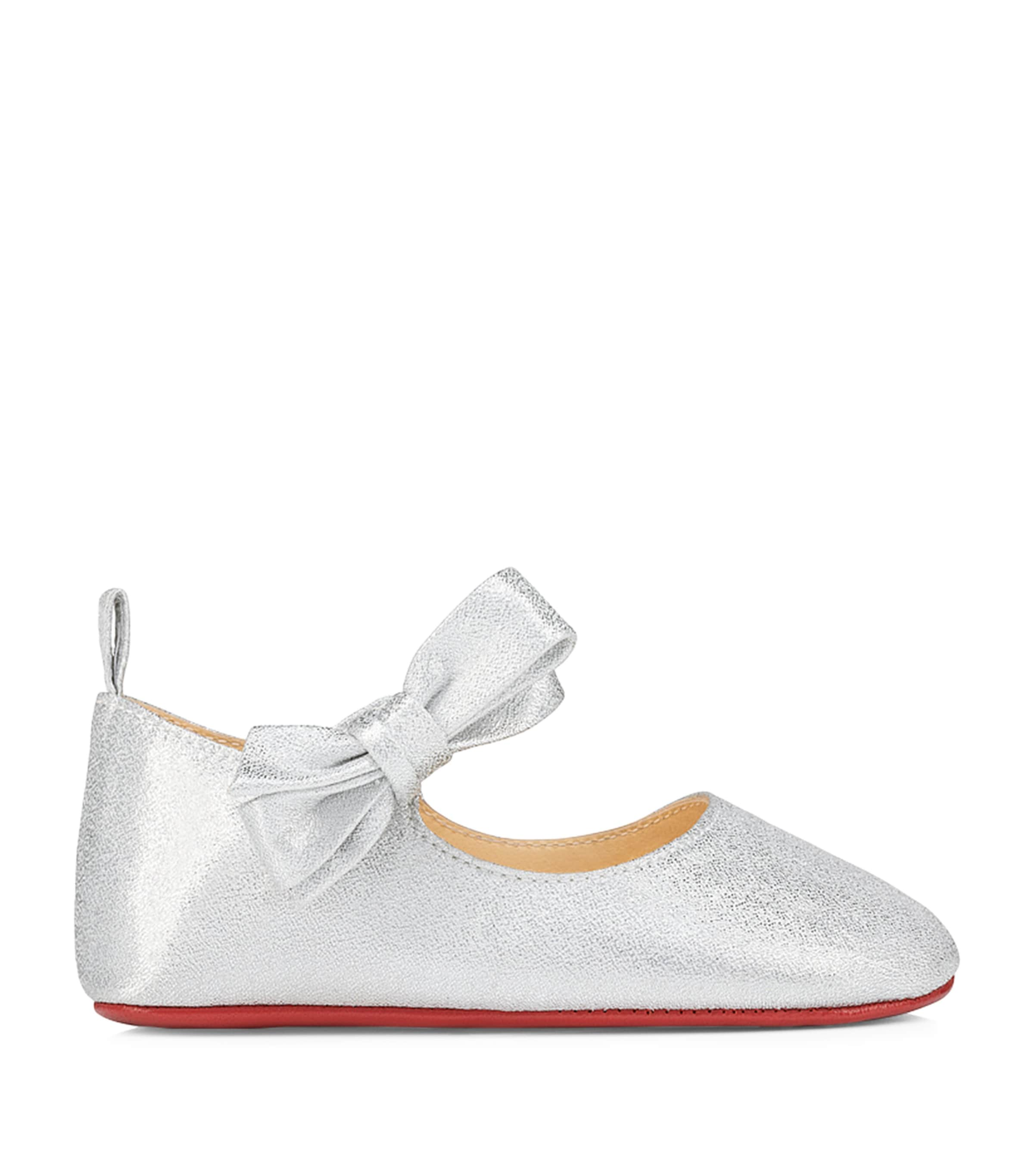 Christian Louboutin Kids' Lou Babe Ballet Flats In Silver