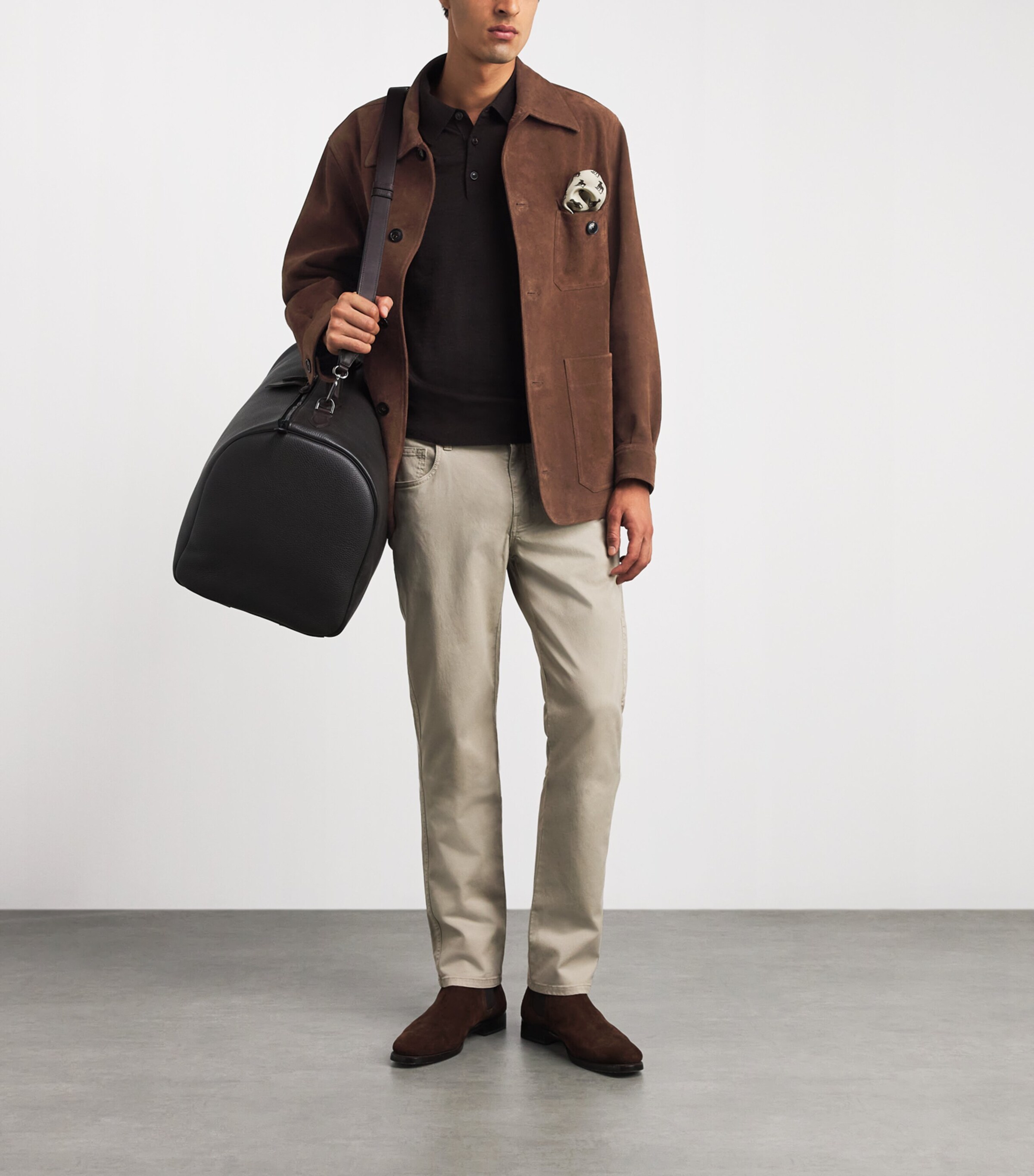 Purdey Mens Suede Lyall Jacket Coffee Image 2
