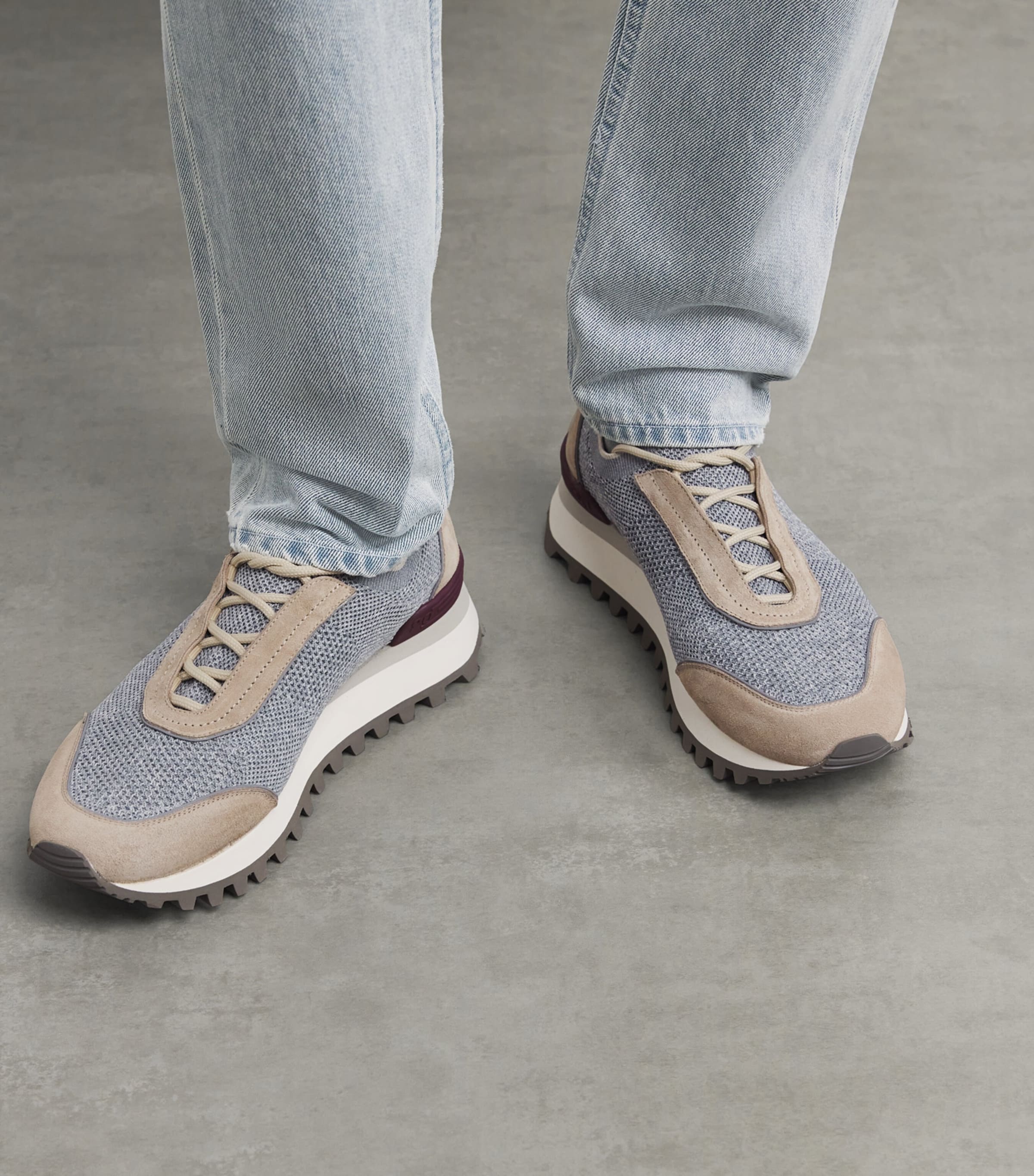 Knitted Low-Top Sneakers GRIGIO MEDIO E TORTO Image 2