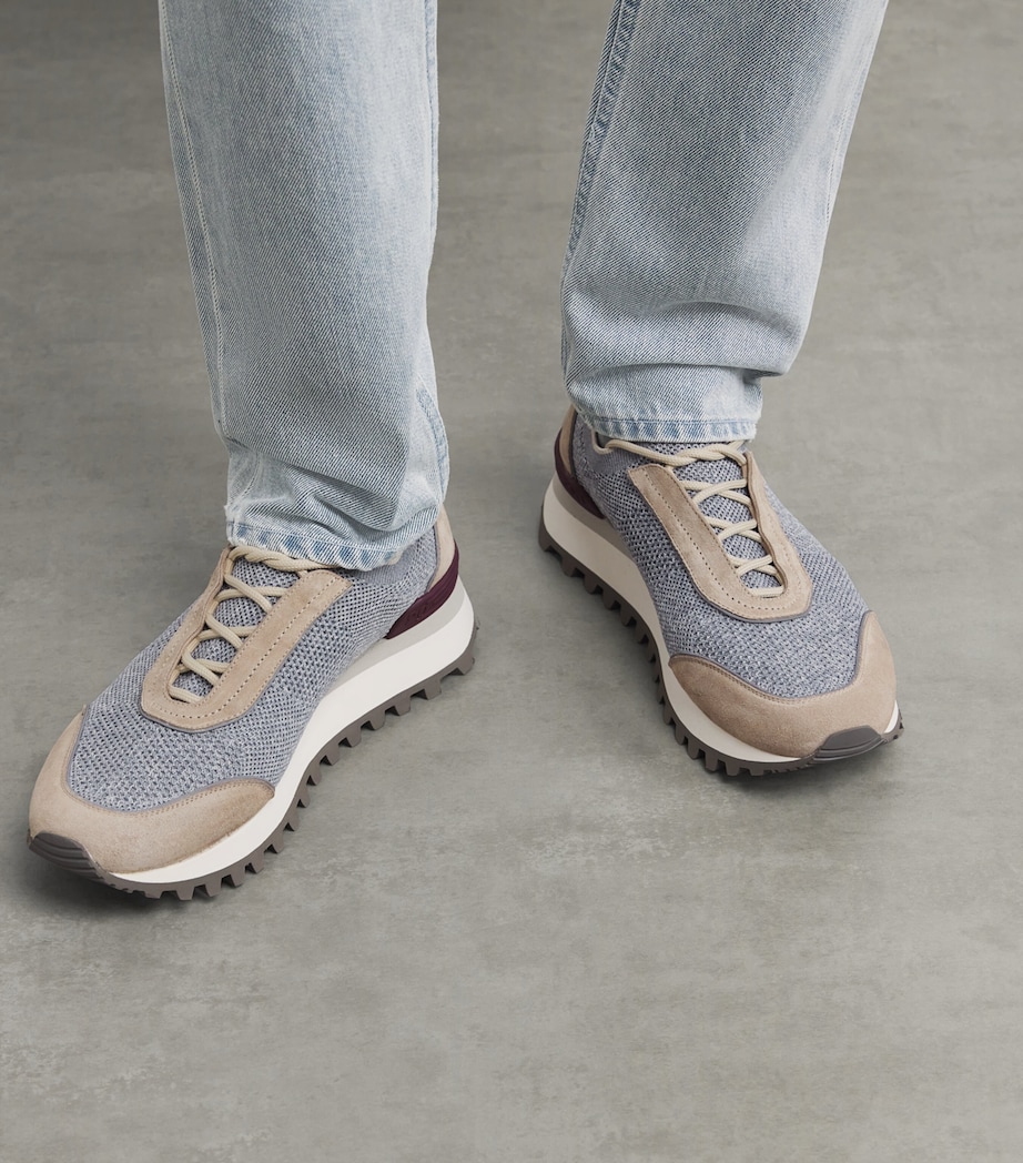 Knitted Low-Top Sneakers GRIGIO MEDIO E TORTO Image 2