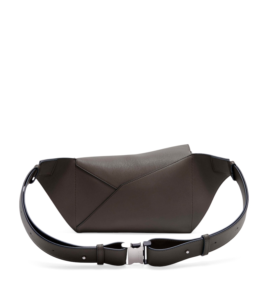 Small Leather Puzzle Belt Bag DARK GREY Image 3