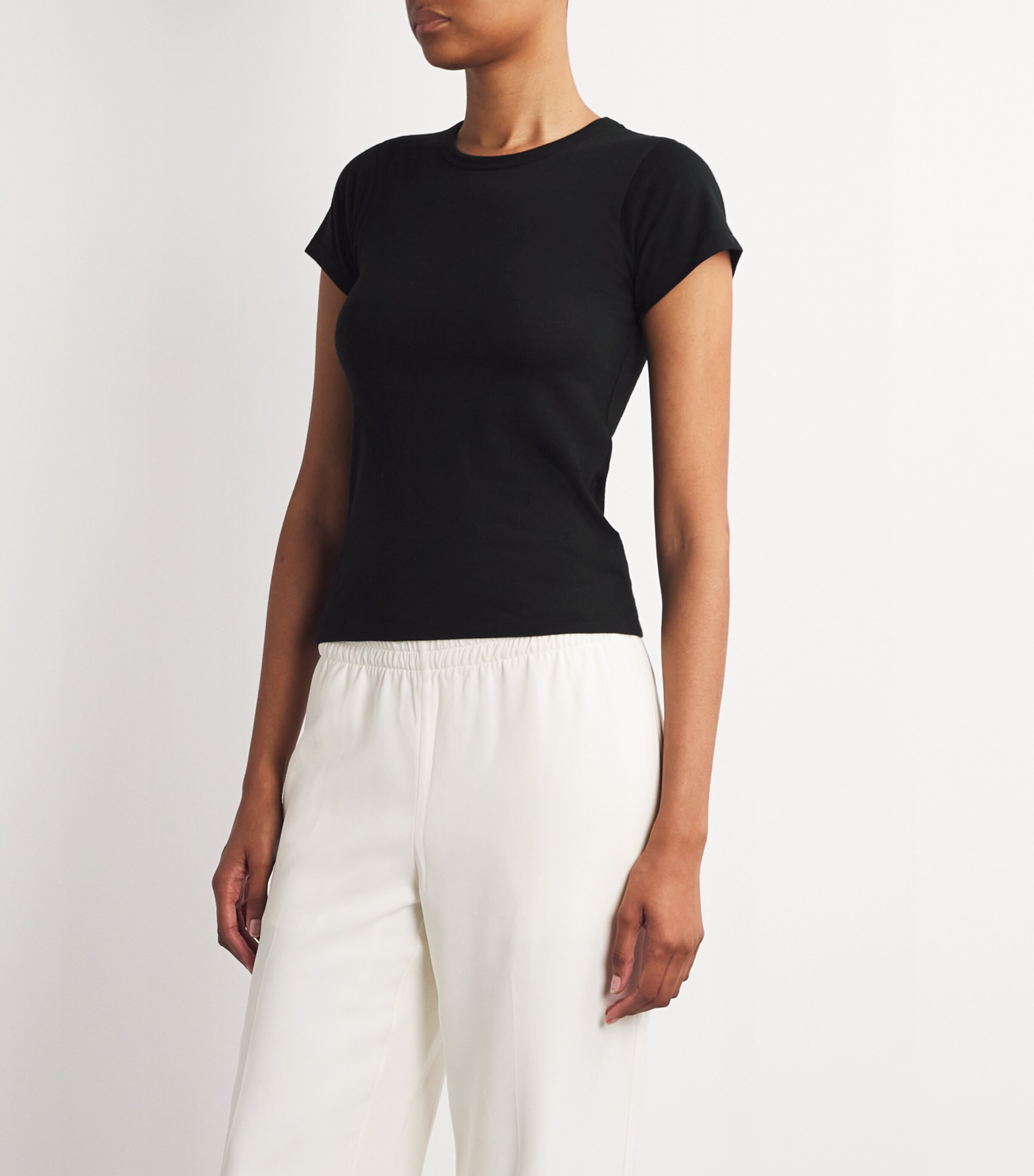 ÉTERNE Womens Cotton-Modal Baby T-Shirt Black Image 3