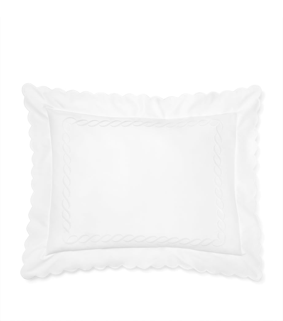 Cotton Treccia King Pillowcase (50cmx  90cm) WHITE/WHITE Image 1