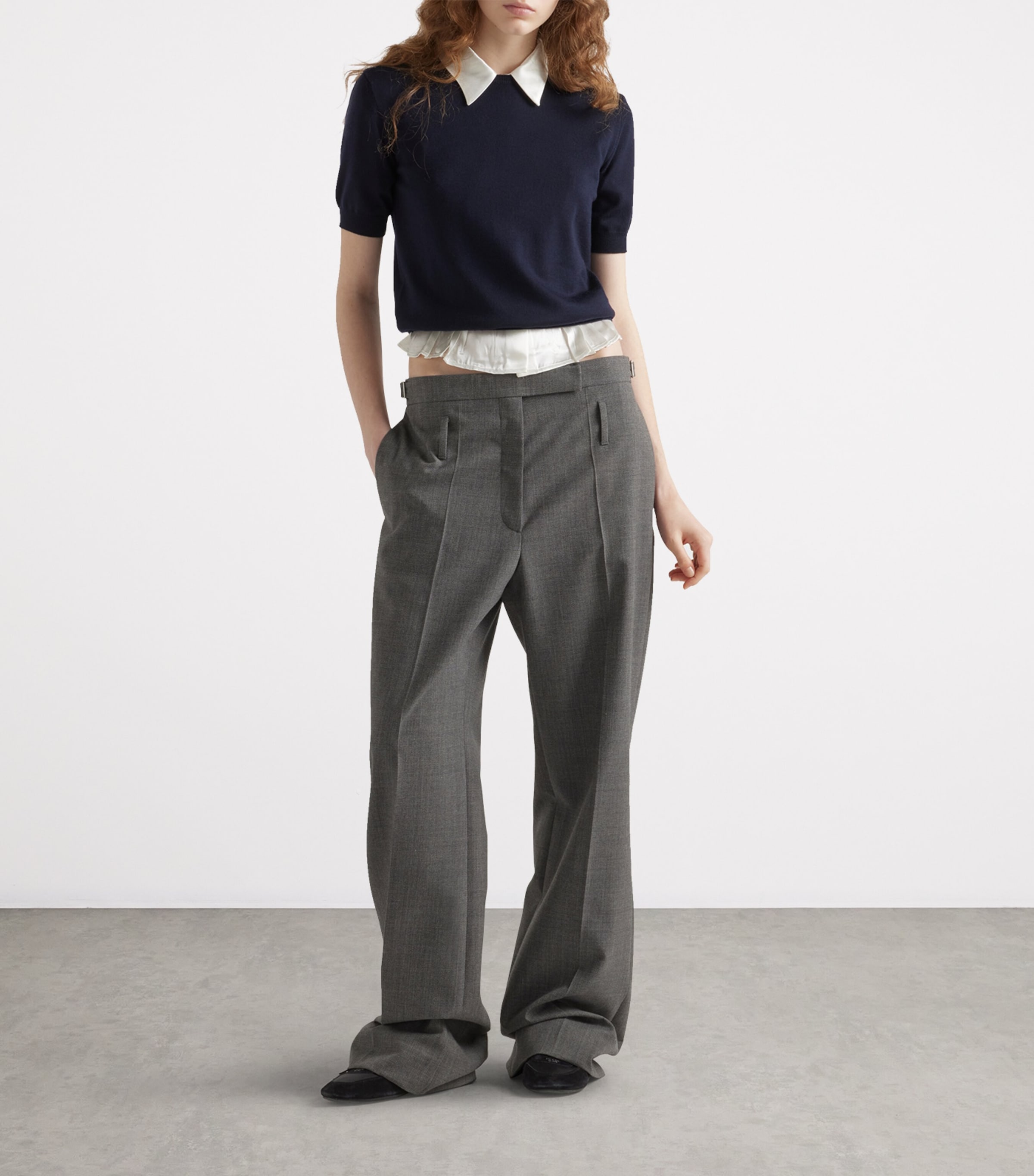 Virgin Wool Triangle Cut-Out Sweater F0008 Image 2