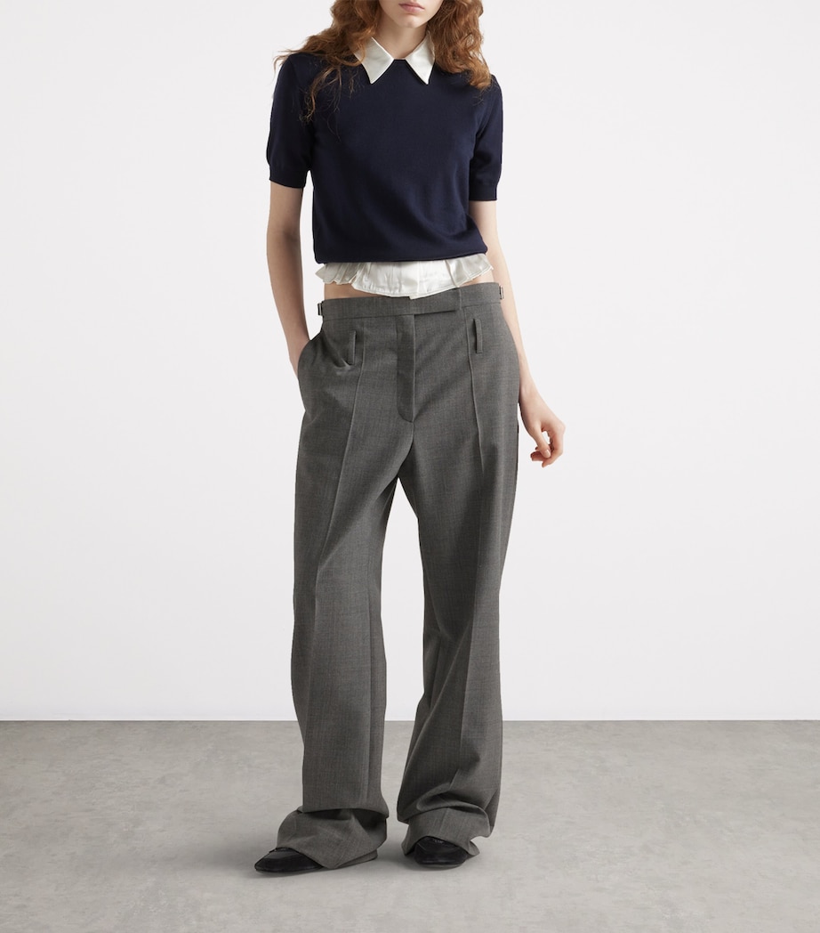 Virgin Wool Triangle Cut-Out Sweater F0008 Image 2