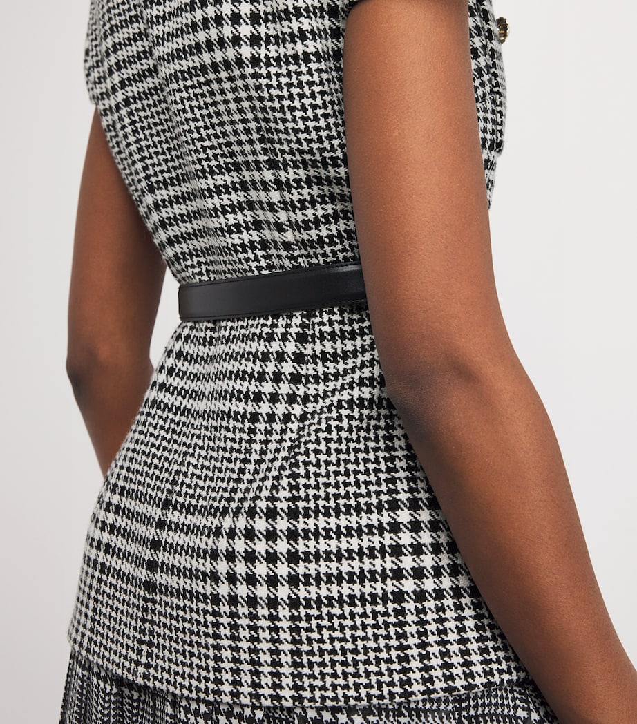 Houndstooth Tailored Midi Dress BLACK AND WHITE Image 6