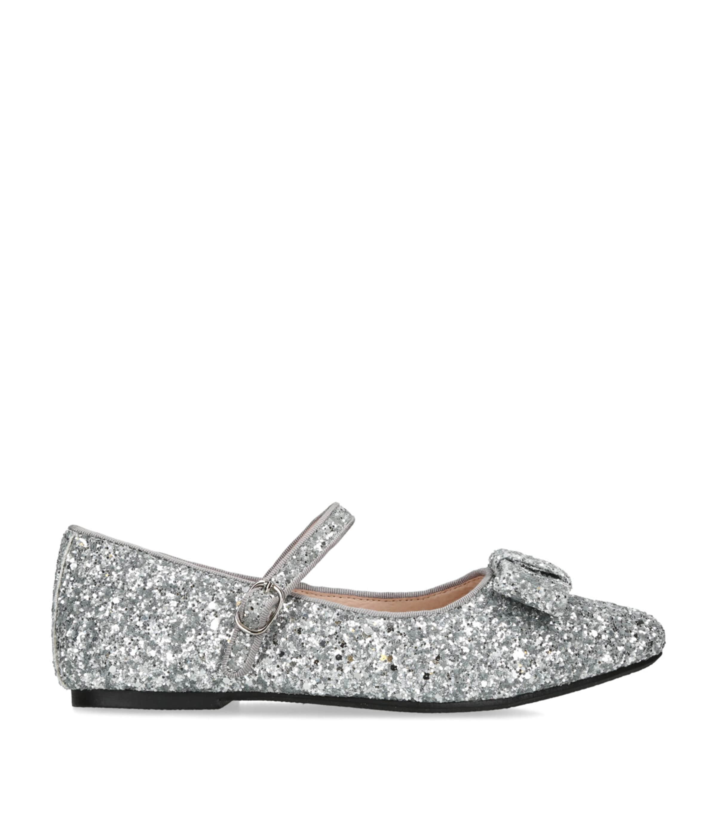 Age Of Innocence Kids' Leather-glitter Ellen Ballet Flats In Silver